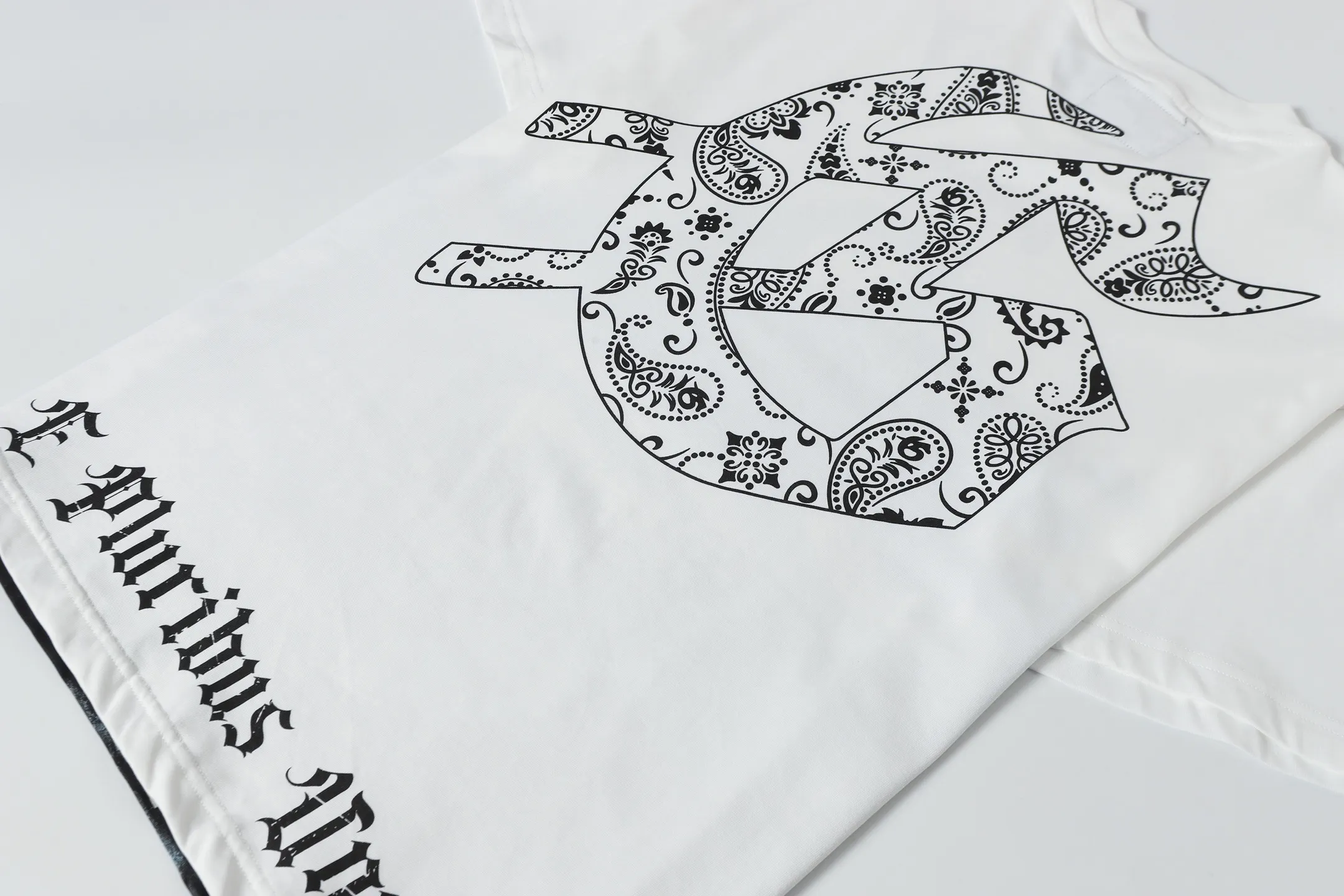 5076# White | P104 Godspeed cross-border American rock and roll street washed retro style short-sleeved T (craft printing) fabric (fabric): 32-count combed double yarn 240 grams weight code number (size): S-M-L-XL color (colour): white