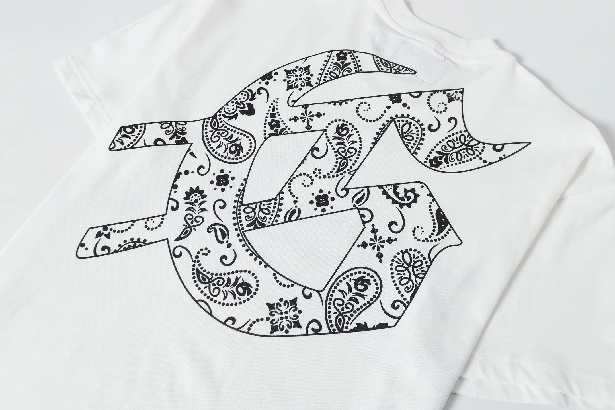 5076# White | P104 Godspeed cross-border American rock and roll street washed retro style short-sleeved T (craft printing) fabric (fabric): 32-count combed double yarn 240 grams weight code number (size): S-M-L-XL color (colour): white