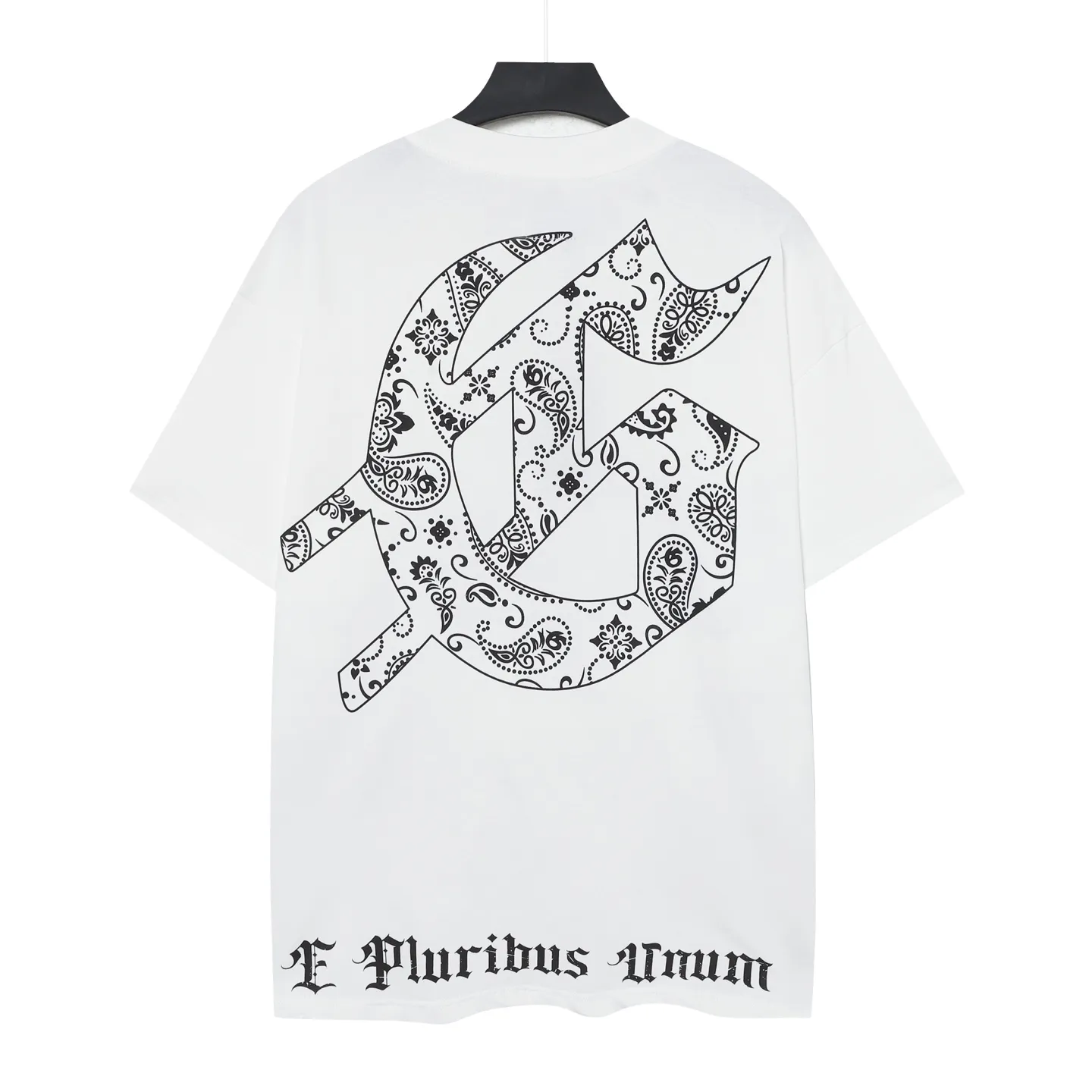 5076# White | P104 Godspeed cross-border American rock and roll street washed retro style short-sleeved T (craft printing) fabric (fabric): 32-count combed double yarn 240 grams weight code number (size): S-M-L-XL color (colour): white