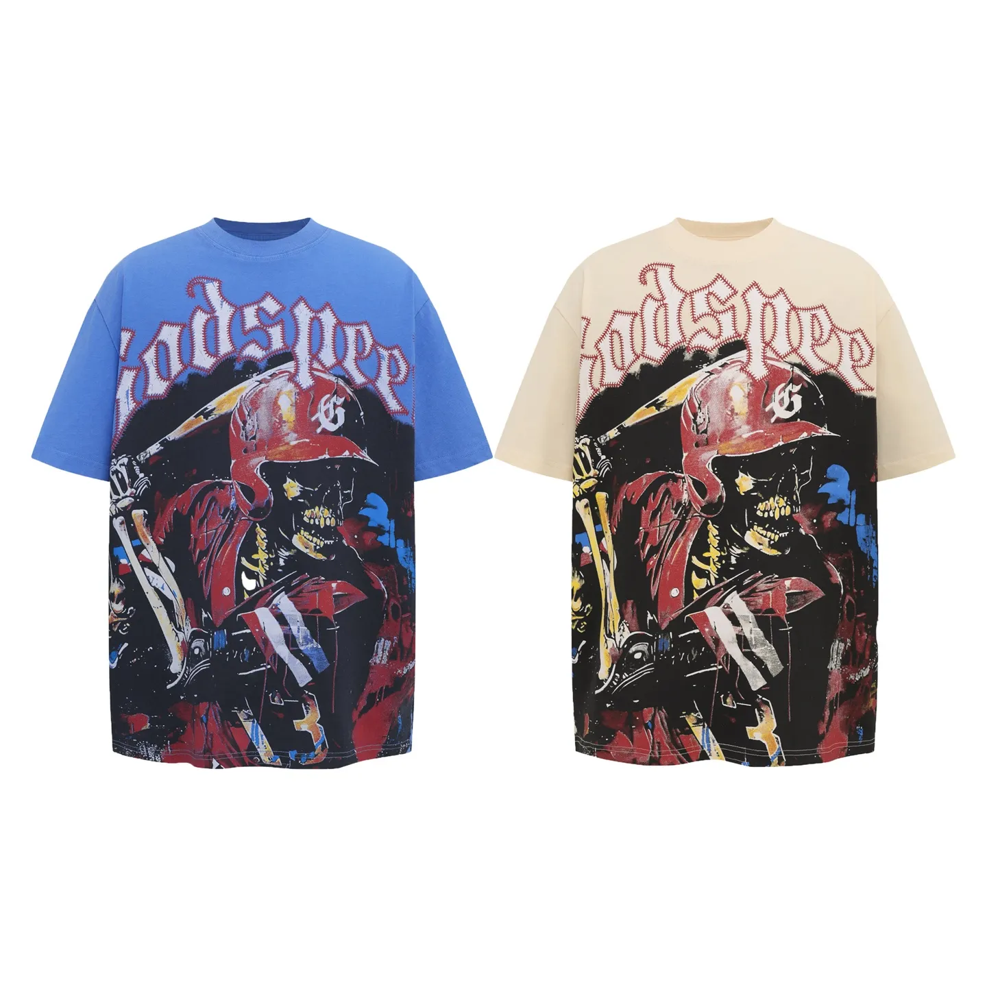 G121# P110 (Beige) P124 (Blue) Godspeed short-sleeved T-shirt color (color): Bone (beige), Blue (blue) size: S M L XL