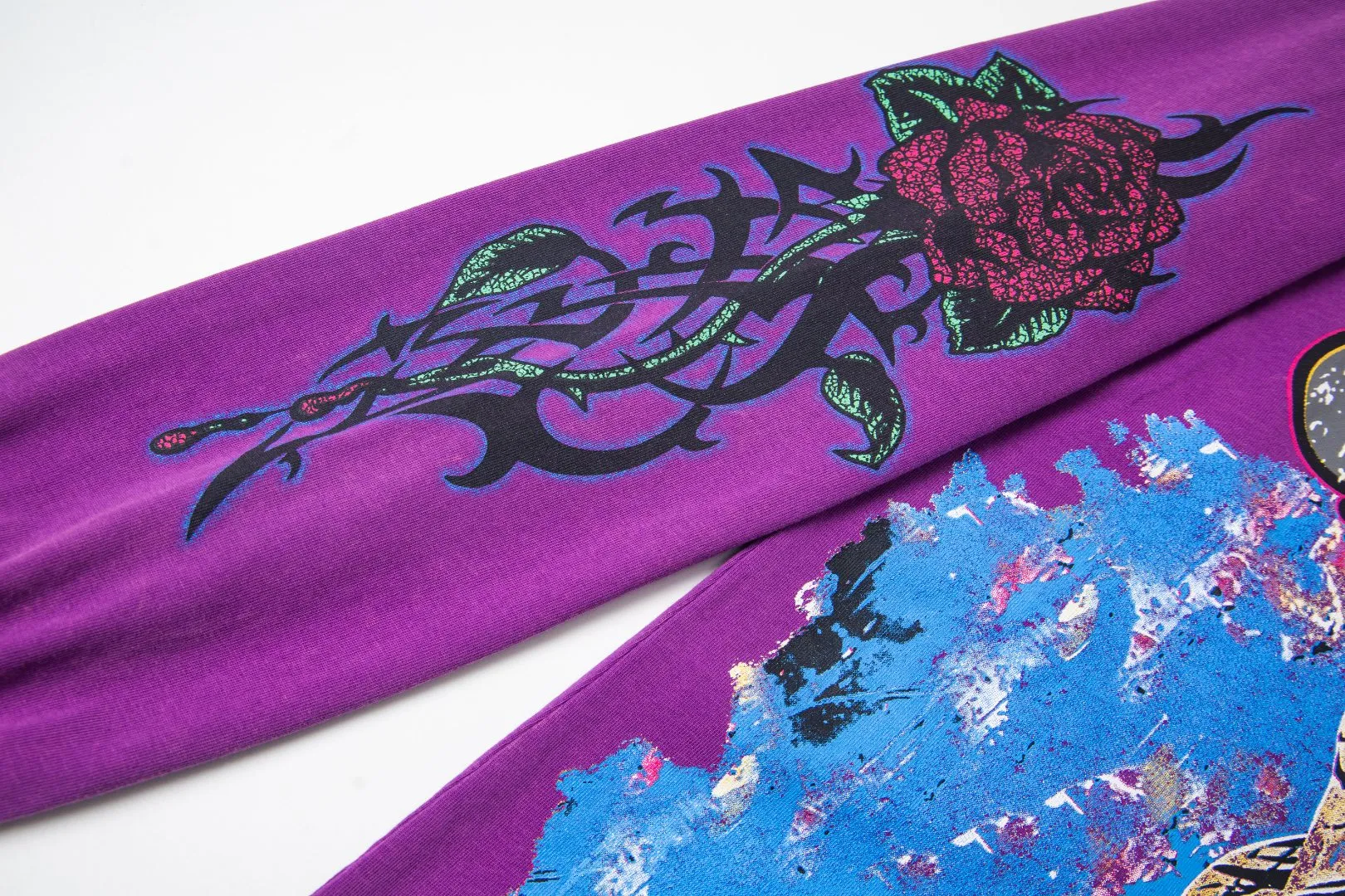 G45# GodSpeed ​​HD printed washed long sleeve S-XL size black (washed) P136 purple (washed) P136
