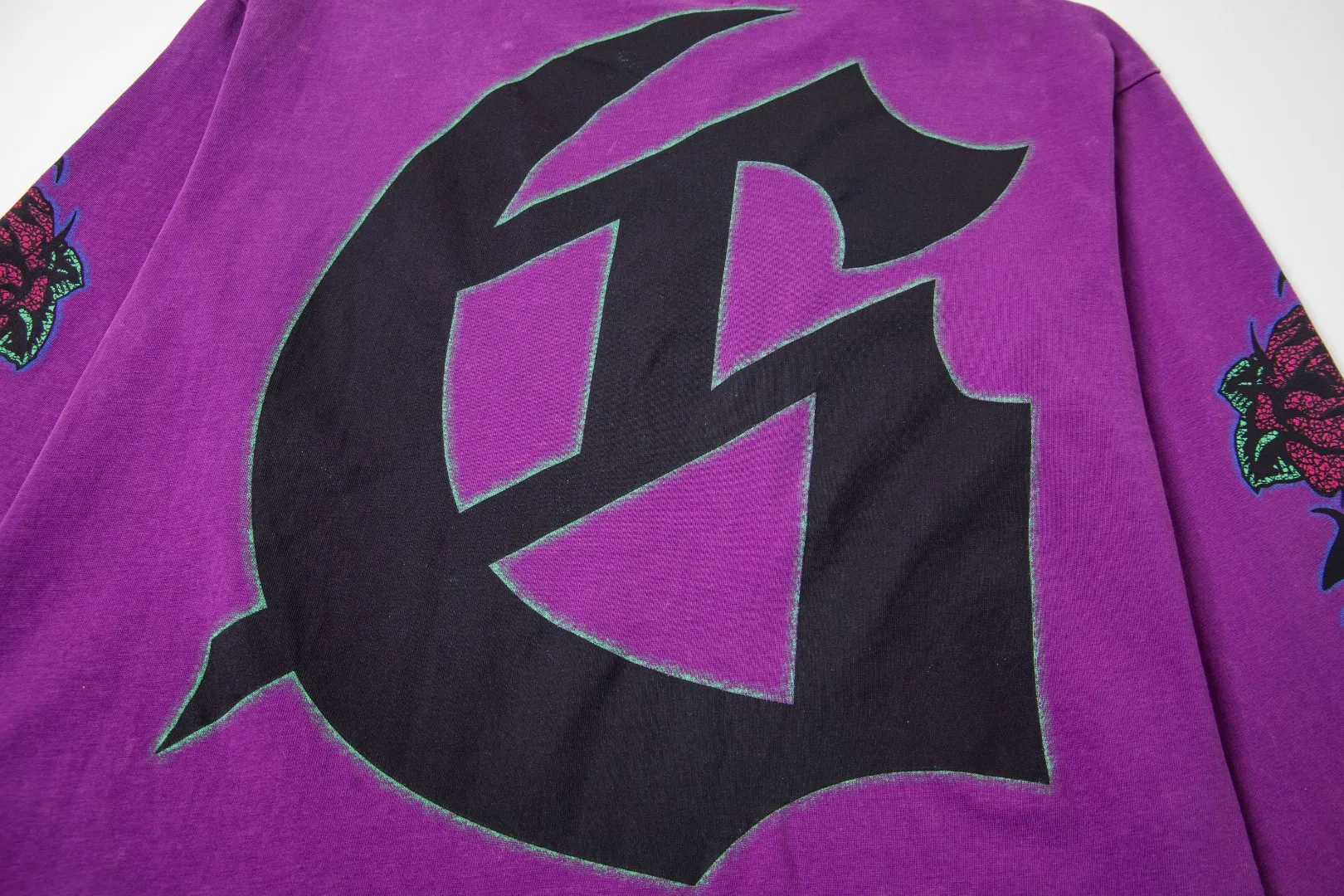 G45# GodSpeed ​​HD printed washed long sleeve S-XL size black (washed) P136 purple (washed) P136
