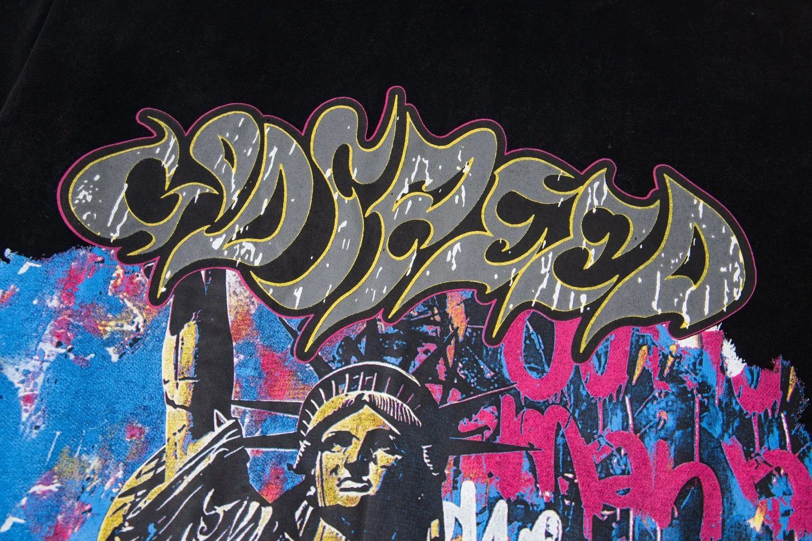 G45# GodSpeed ​​HD printed washed long sleeve S-XL size black (washed) P136 purple (washed) P136