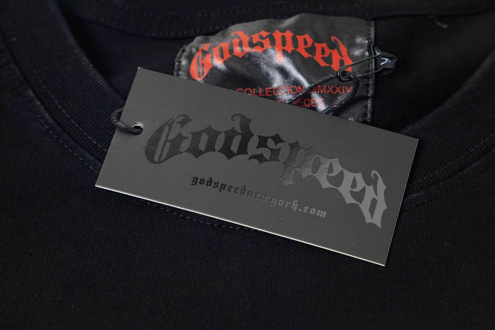 G38# GodSpeed ​​White Ink Direct Jet Washed Long Sleeve S-XL Size Washed Black P156