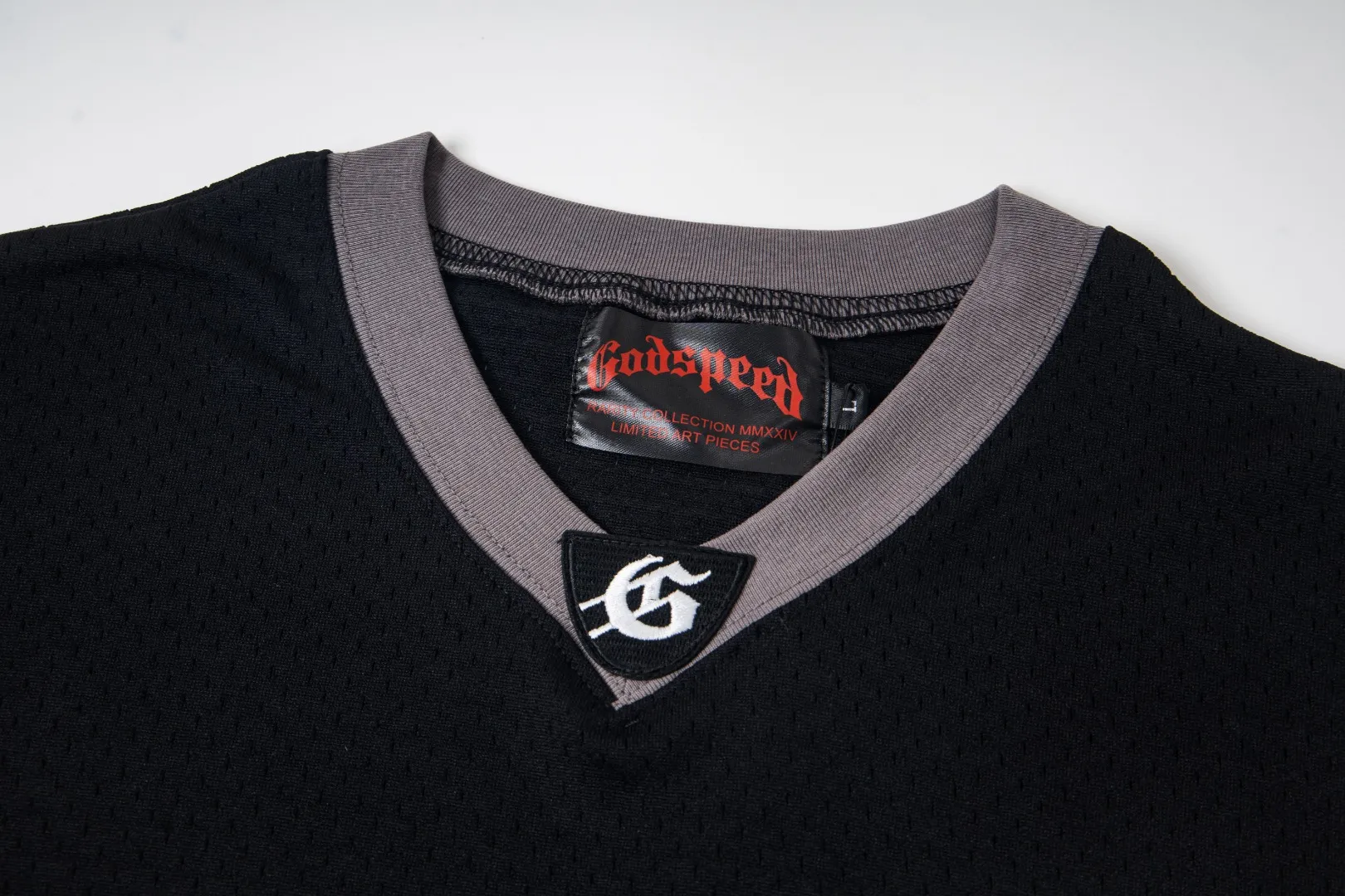 GW02# GodSpeed ​​mesh short-sleeved jersey S-XL black gray P116