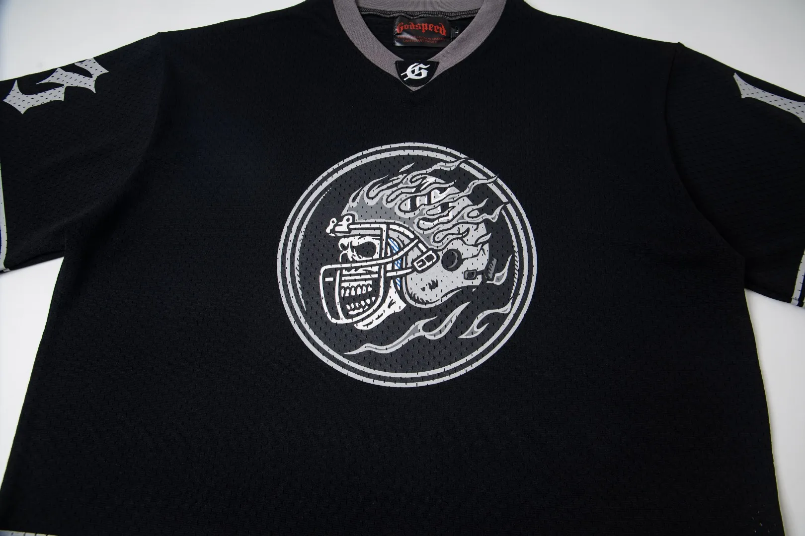 GW02# GodSpeed ​​mesh short-sleeved jersey S-XL black gray P116