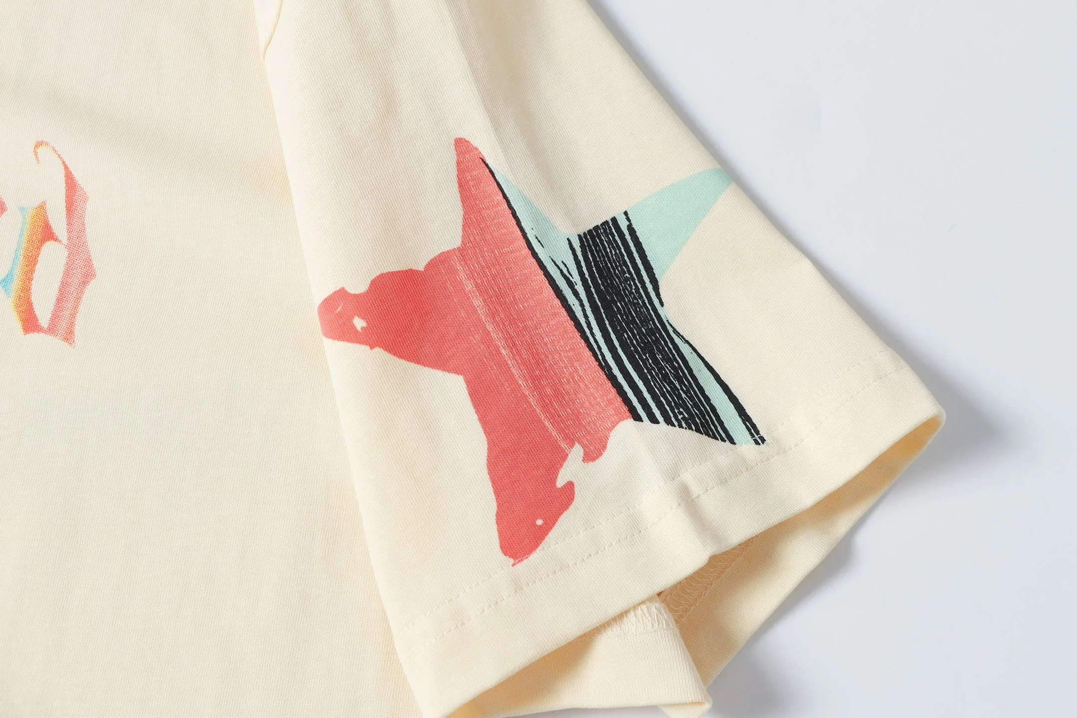 5097#Apricot | P104 Godspeed cross-border American rock and roll street washed retro style short-sleeved T (craft printing) fabric (fabric) 32 counts combed double yarn 240 grams weight code number (size): S-M-L-XL color (colour): apricot