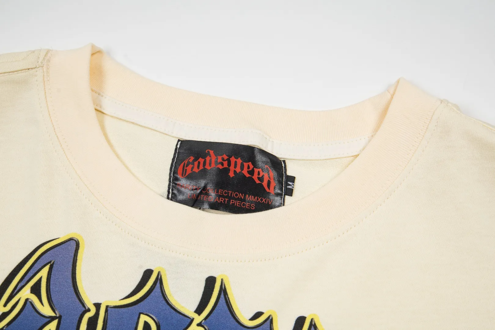 G53# GodSpeed ​​white ink direct spray wash long sleeve S-XL size apricot P146