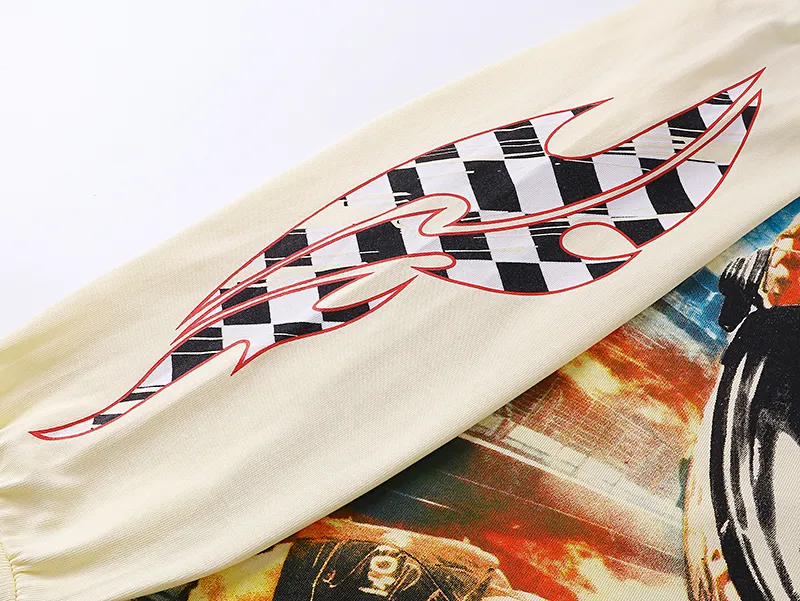 3102# P140 Real shot of Godspeed American fashion rock street pure cotton loose bottoming long-sleeved T-shirt long T. Fabric: 270g 32 count fine cotton double yarn pure cotton Color: Apricot Code number: S M L XL