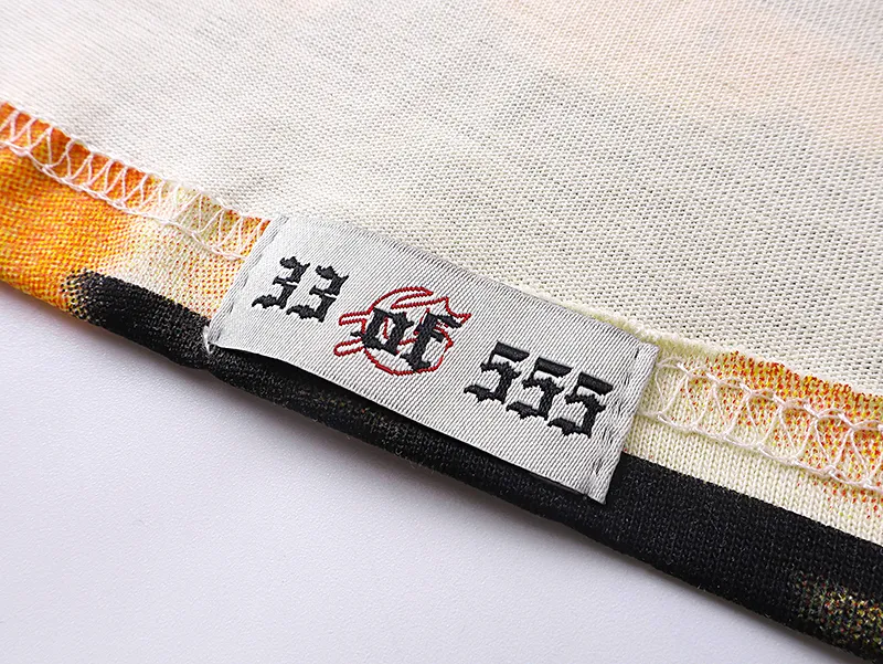 3002# P110 Real shot Godspeed American fashion rock street retro loose printed cotton short sleeves Fabric: 240g 32 count fine cotton double yarn pure cotton Color: apricot Size: S M L XL