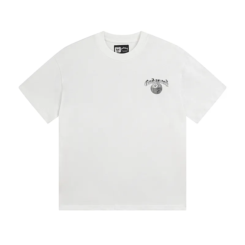 3093# P110 Real shot Godspeed American fashion rock street retro loose printed cotton short sleeves Fabric: 240g 32 count fine cotton double yarn pure cotton Color: off-white Size: S M L XL