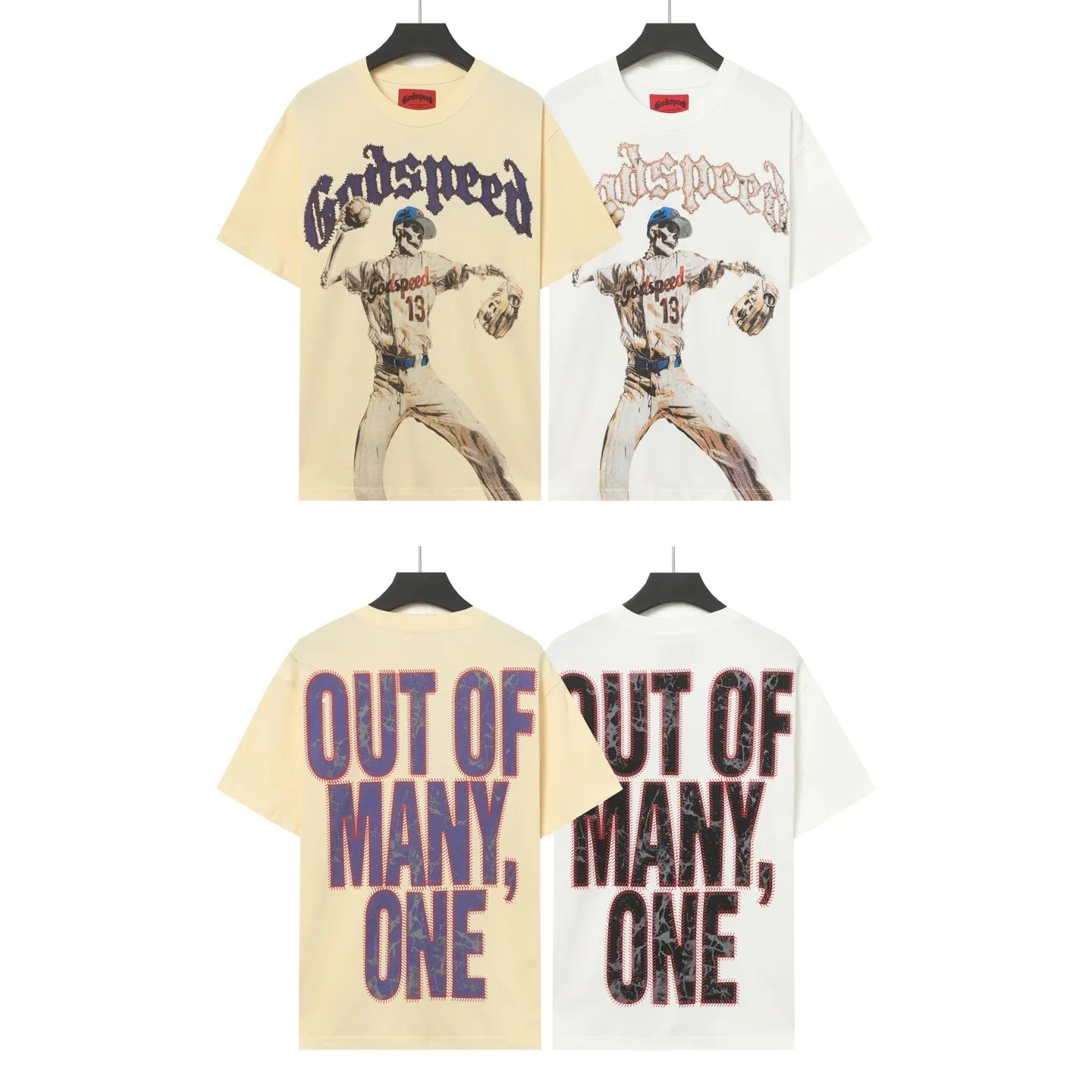 5013# white | apricot | P104 Godspeed cross-border American rock and roll street wash retro style short-sleeved T (craft print) fabric (fabric): 32 counts combed double yarn 240 grams weight code number (size): S-M-L-XL color (colour): white, apricot,