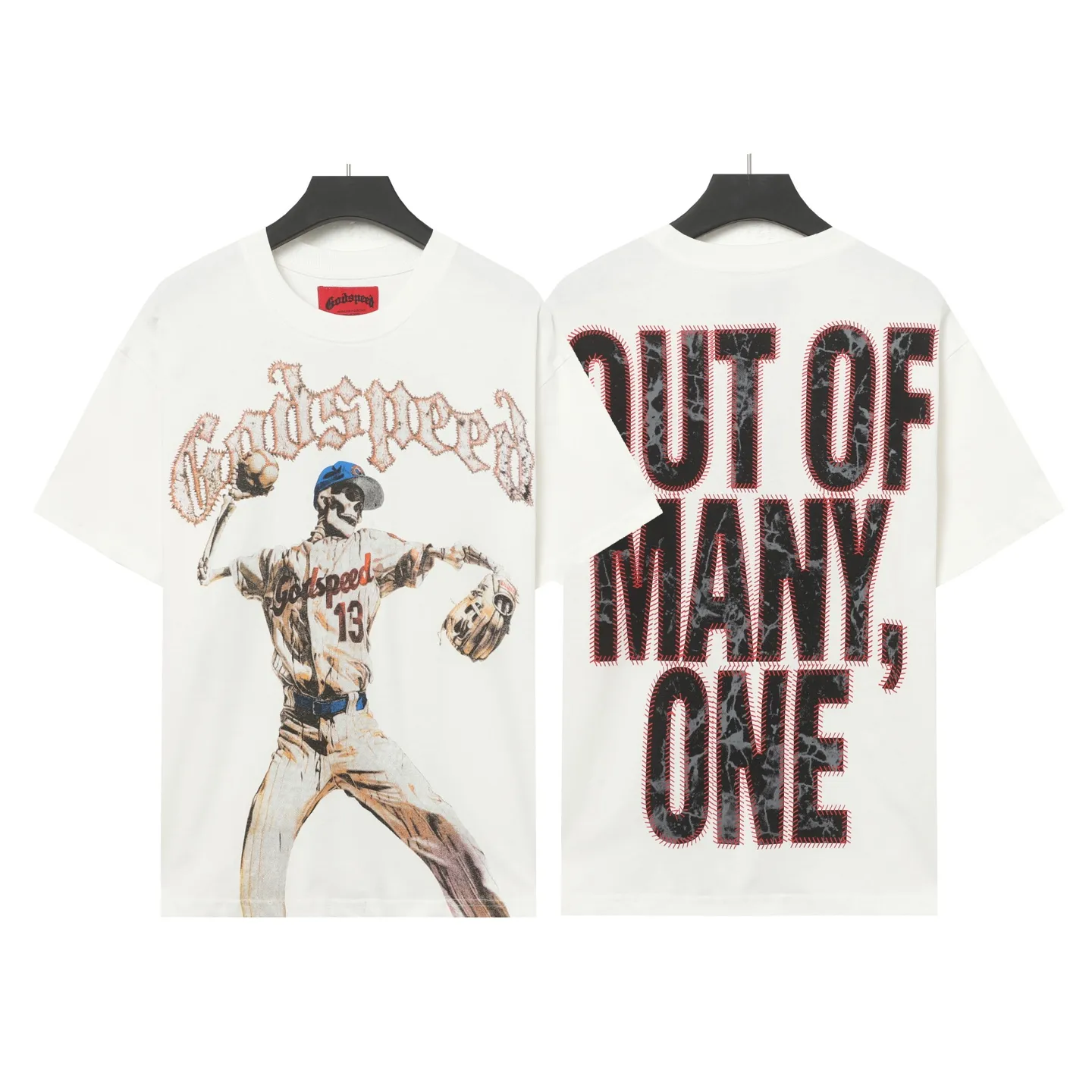 5013# white | apricot | P104 Godspeed cross-border American rock and roll street wash retro style short-sleeved T (craft print) fabric (fabric): 32 counts combed double yarn 240 grams weight code number (size): S-M-L-XL color (colour): white, apricot,
