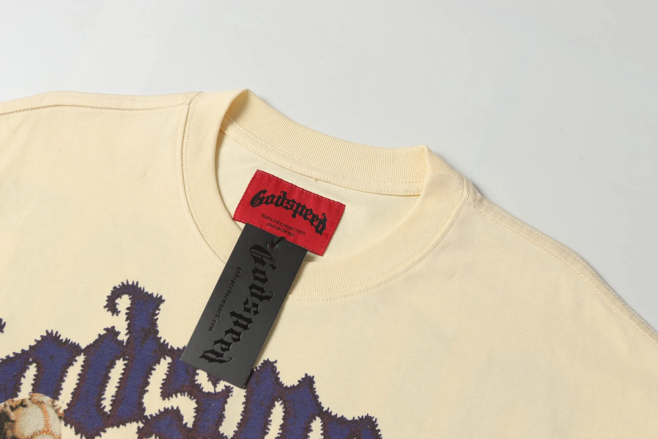5013# white | apricot | P104 Godspeed cross-border American rock and roll street wash retro style short-sleeved T (craft print) fabric (fabric): 32 counts combed double yarn 240 grams weight code number (size): S-M-L-XL color (colour): white, apricot,