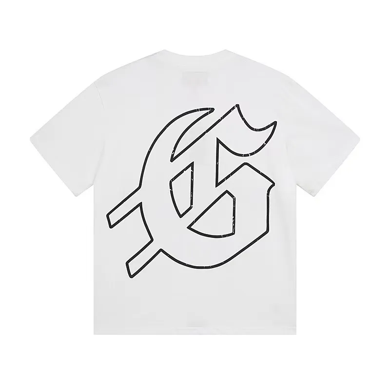 5049#White/Apricot｜P104 Godspeed cross-border American rock and roll street washed retro style short-sleeved T (craft printing) fabric (fabric): 32-count combed double yarn 240 grams weight code number (size): S-M-L-XL color (colour): white, apricot,
