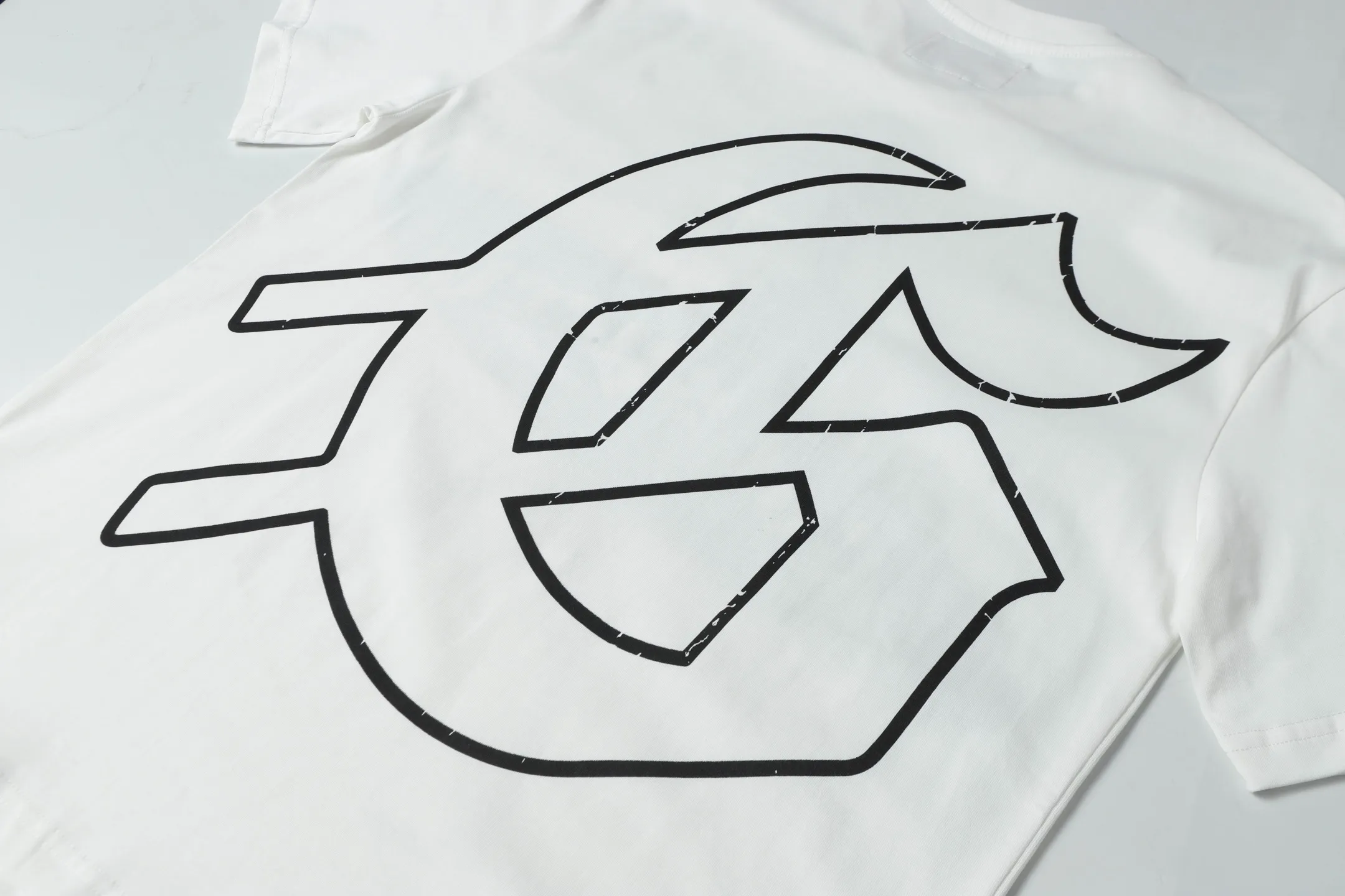 5049#White/Apricot｜P104 Godspeed cross-border American rock and roll street washed retro style short-sleeved T (craft printing) fabric (fabric): 32-count combed double yarn 240 grams weight code number (size): S-M-L-XL color (colour): white, apricot,