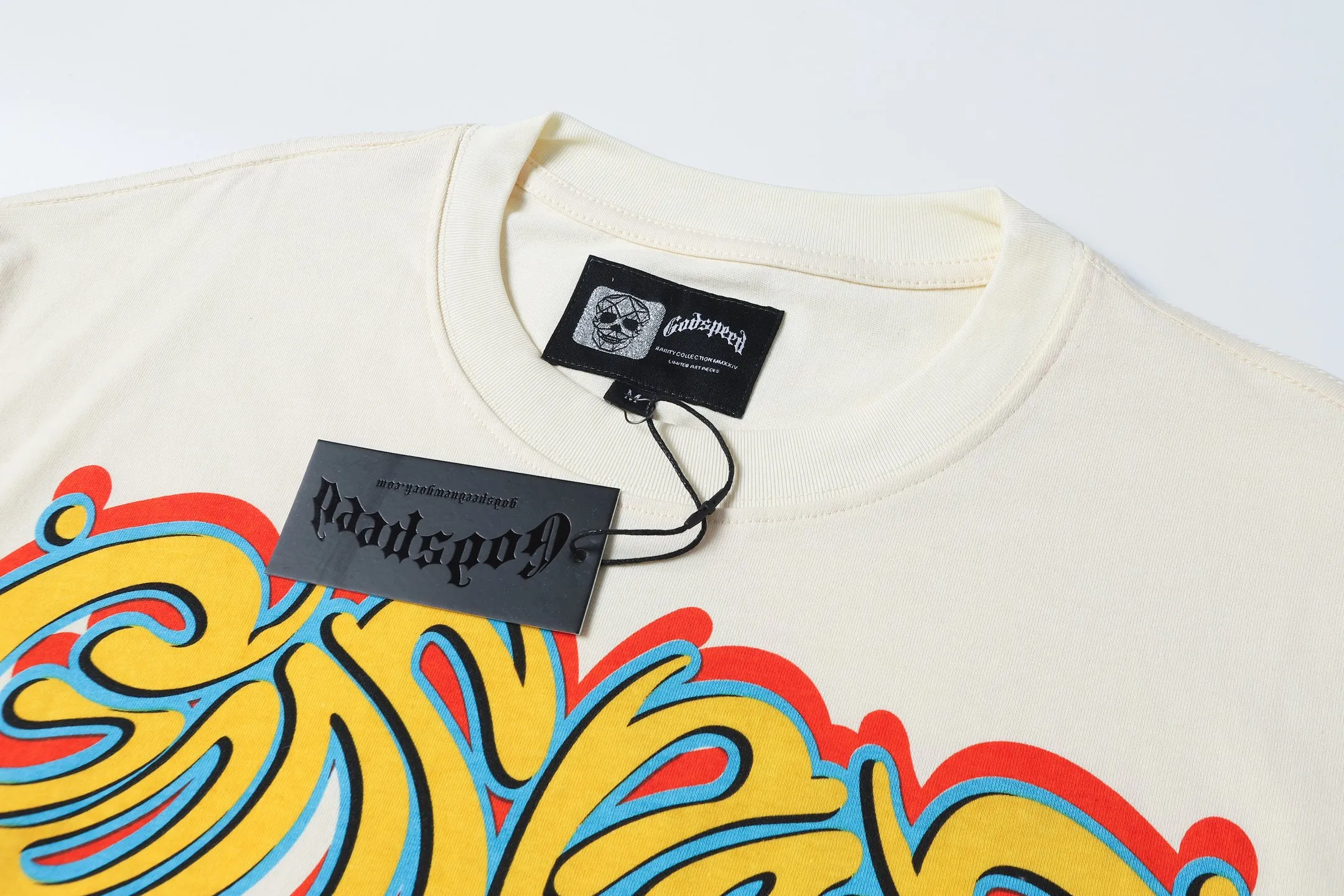 5081#apricot | P104 Godspeed cross-border American rock and roll street washed retro style short-sleeved T (craft printing) fabric (fabric) 32 counts combed double yarn 240 grams weight code number (size): S-M-L-XL color (colour): apricot
