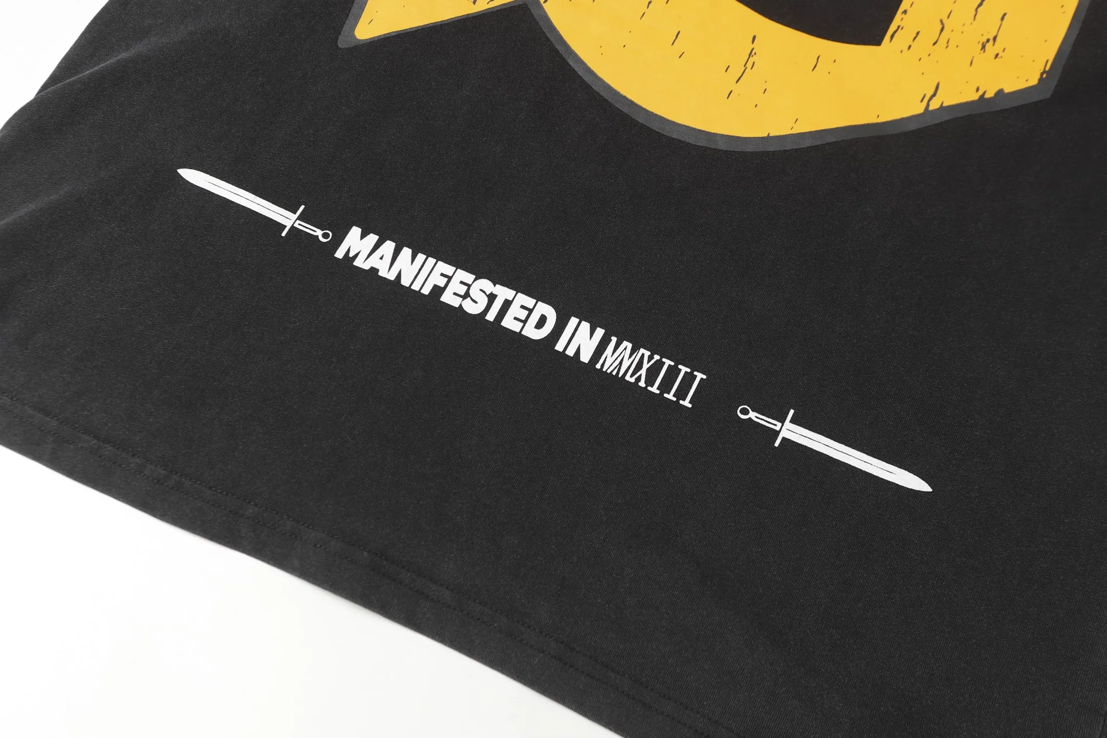 6010#washed black/washed denim blue｜P116 Godspeed cross-border American rock and roll street washed retro style short-sleeved T (craft printing) fabric (fabric): 32-count combed double yarn 250g weight code (size): S-M-L-XL color (colour): washed black, washed denim blue