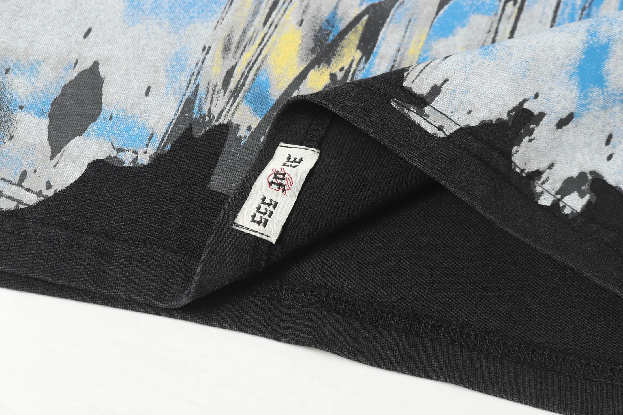 6010#washed black/washed denim blue｜P116 Godspeed cross-border American rock and roll street washed retro style short-sleeved T (craft printing) fabric (fabric): 32-count combed double yarn 250g weight code (size): S-M-L-XL color (colour): washed black, washed denim blue