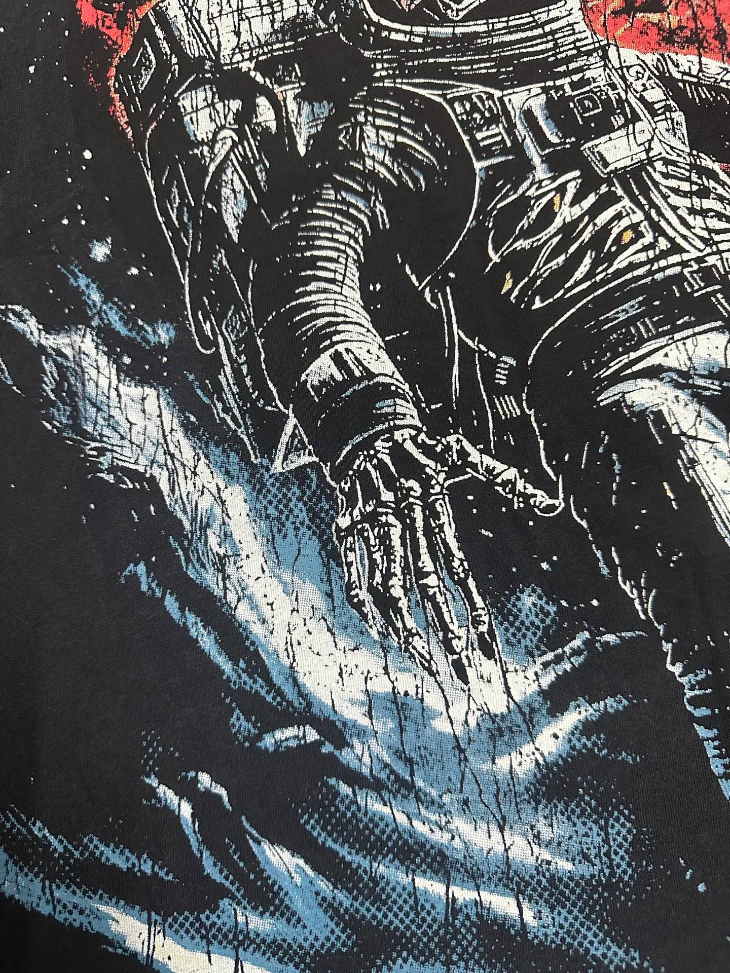6131# Washed black I P116 Real stock (American fashion niche) Godspeed cross-border American rock street washed retro style short-sleeved T (craft printing) Fabric (fabric): 32 counts combed double yarn 250 grams weight Code number (size): S-M-L-XL Color (colour) Washed black