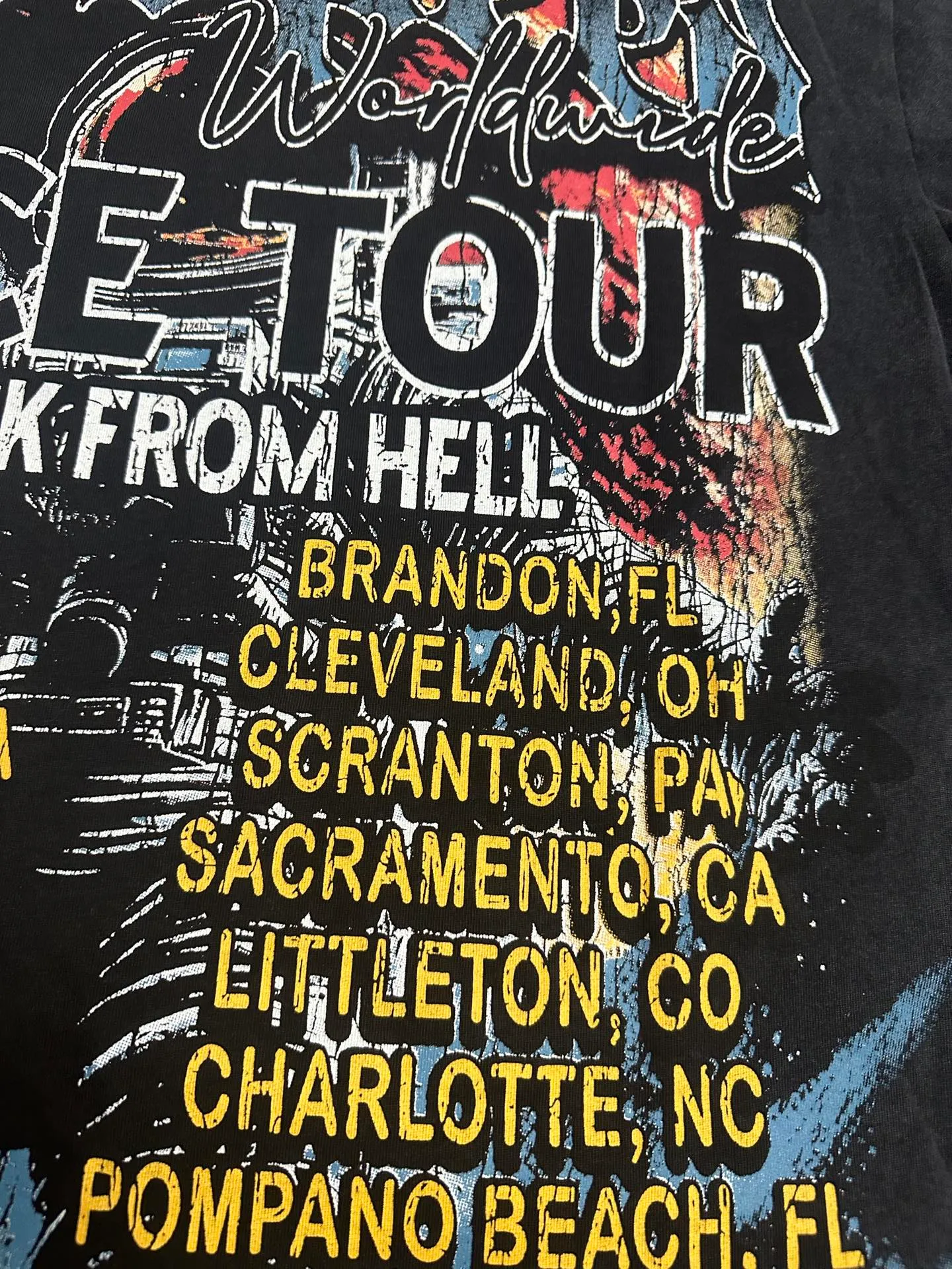 6131# Washed black I P116 Real stock (American fashion niche) Godspeed cross-border American rock street washed retro style short-sleeved T (craft printing) Fabric (fabric): 32 counts combed double yarn 250 grams weight Code number (size): S-M-L-XL Color (colour) Washed black