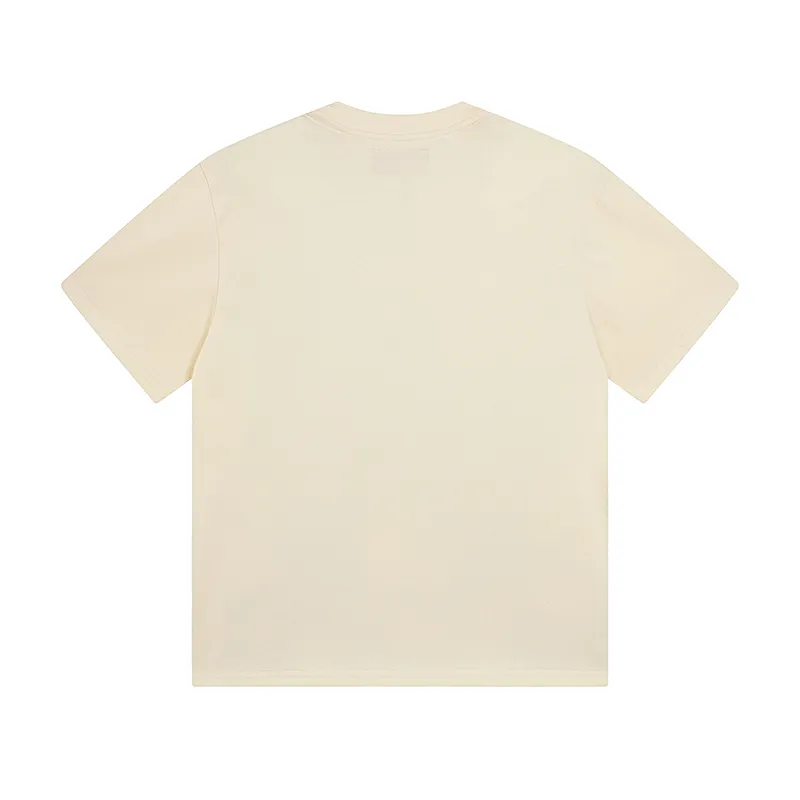 3001# P110 Real shot Godspeed American fashion rock street retro loose printed cotton short sleeves Fabric: 240g 32 count fine cotton double yarn pure cotton Color: apricot Size: S M L XL