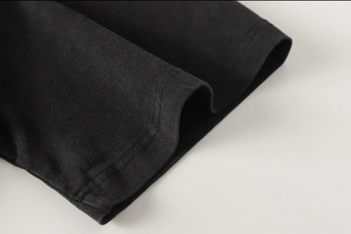 6093# Washed black I P116 High-definition printing. Soft touch Godspeed Cross-border American rock and roll street washed retro style Short-sleeved T (craft printing) Fabric (fabric): 32 counts combed double yarn 250 grams weight Size (size): S-M-L-XL Color (colour): Washed black 👉 👉 👉 👉