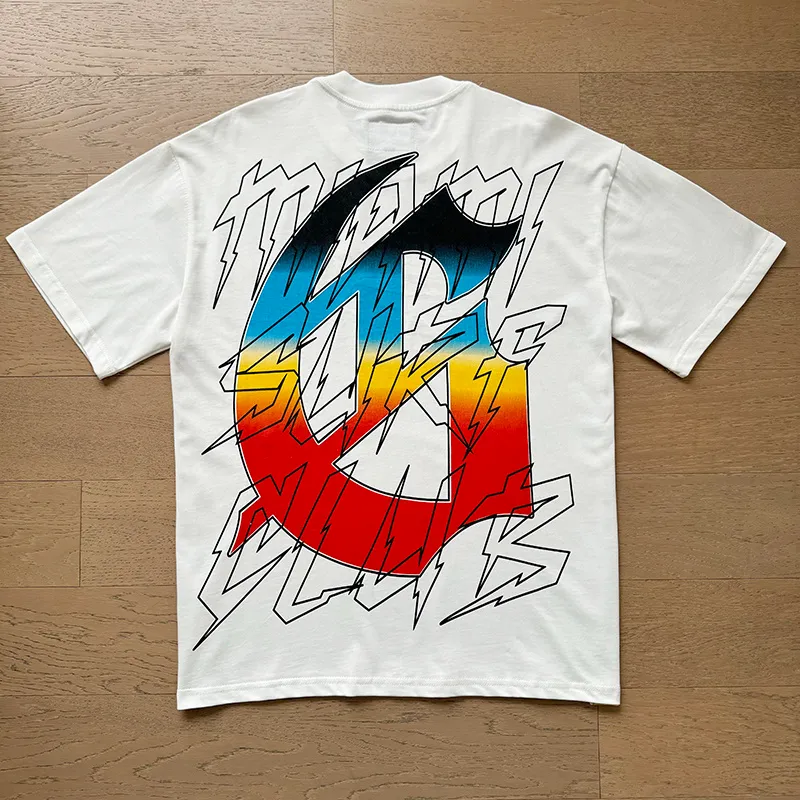 3117# P106 Real shot Godspeed American fashion rock street retro loose printed cotton short sleeves Fabric: 240g 32 count fine cotton double yarn pure cotton Color: off-white Size: S M L XL