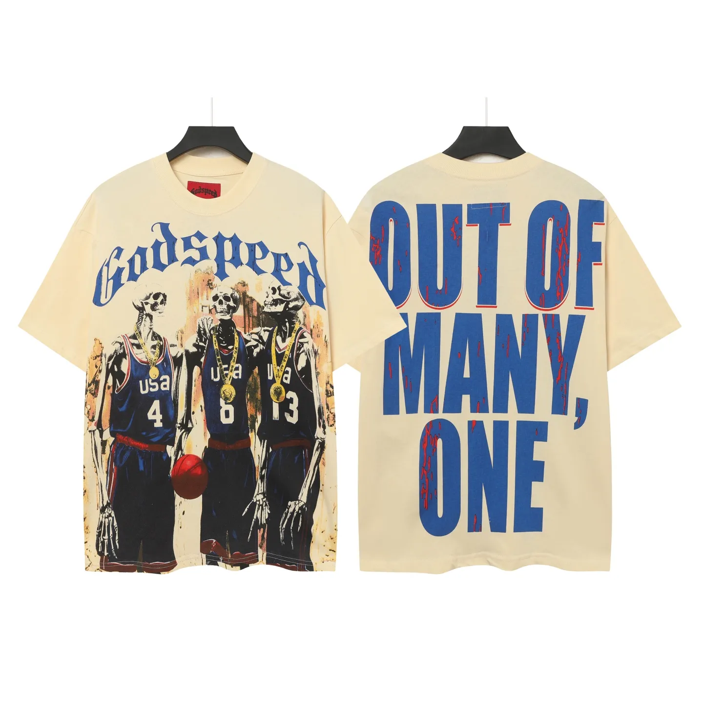 5020#Apricot｜P104 Godspeed cross-border American rock and roll street washed retro style short-sleeved T (craft printing) fabric (fabric) 32-count combed double yarn 240 grams weight code number (size): S-M-L-XL color (colour): apricot