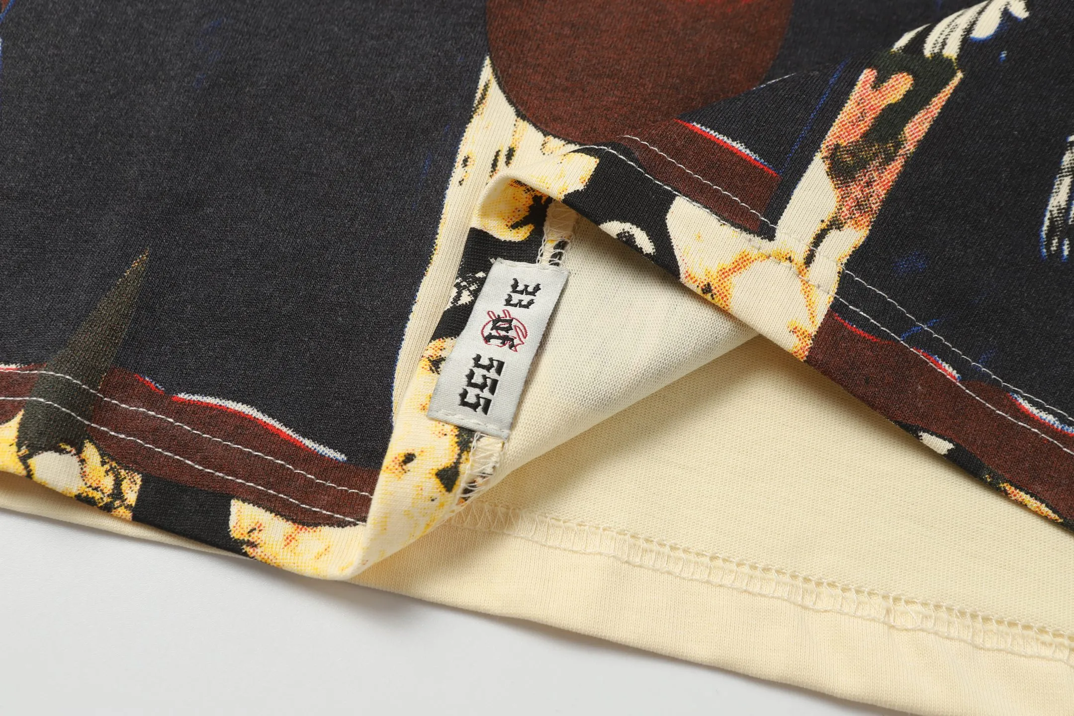5020#Apricot｜P104 Godspeed cross-border American rock and roll street washed retro style short-sleeved T (craft printing) fabric (fabric) 32-count combed double yarn 240 grams weight code number (size): S-M-L-XL color (colour): apricot