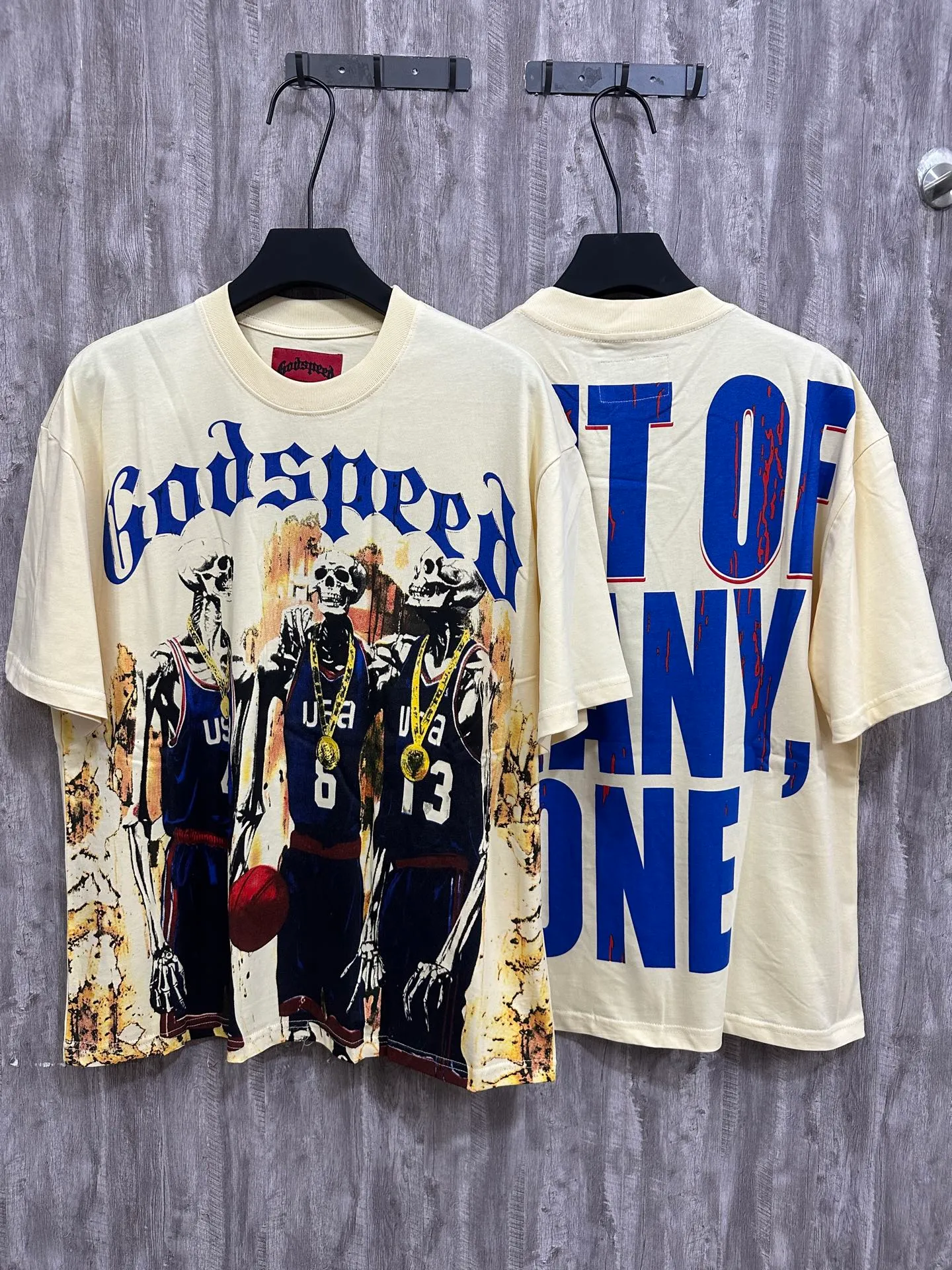 5020#Apricot｜P104 Godspeed cross-border American rock and roll street washed retro style short-sleeved T (craft printing) fabric (fabric) 32-count combed double yarn 240 grams weight code number (size): S-M-L-XL color (colour): apricot
