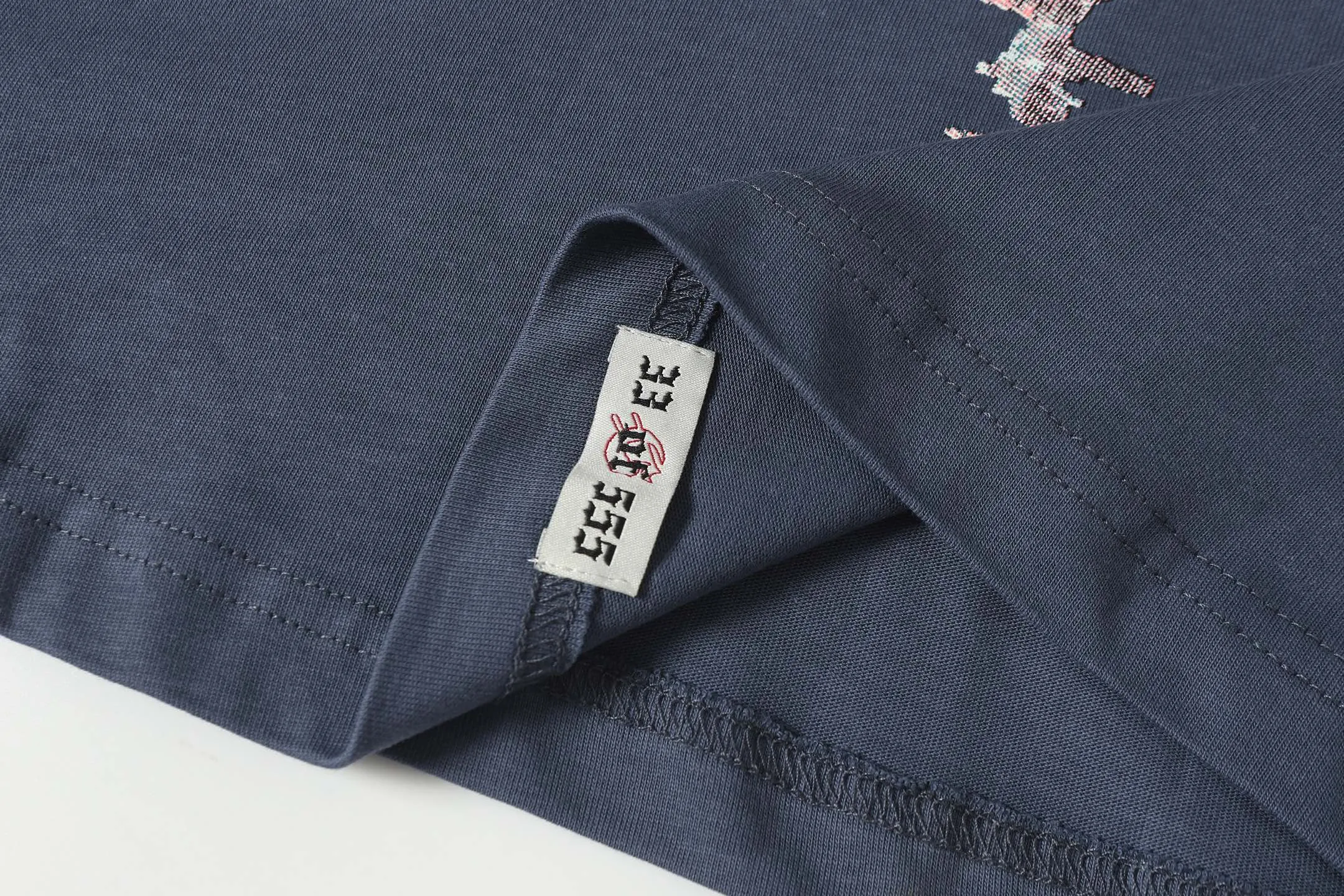 5087#seawater blue I P104 Godspeed cross-border American rock and roll street washed retro style short-sleeved T (craft printing) fabric (fabric) 32 combed double yarns 240 grams weight code number (size): S-M-L-XL color (colour): sea blue