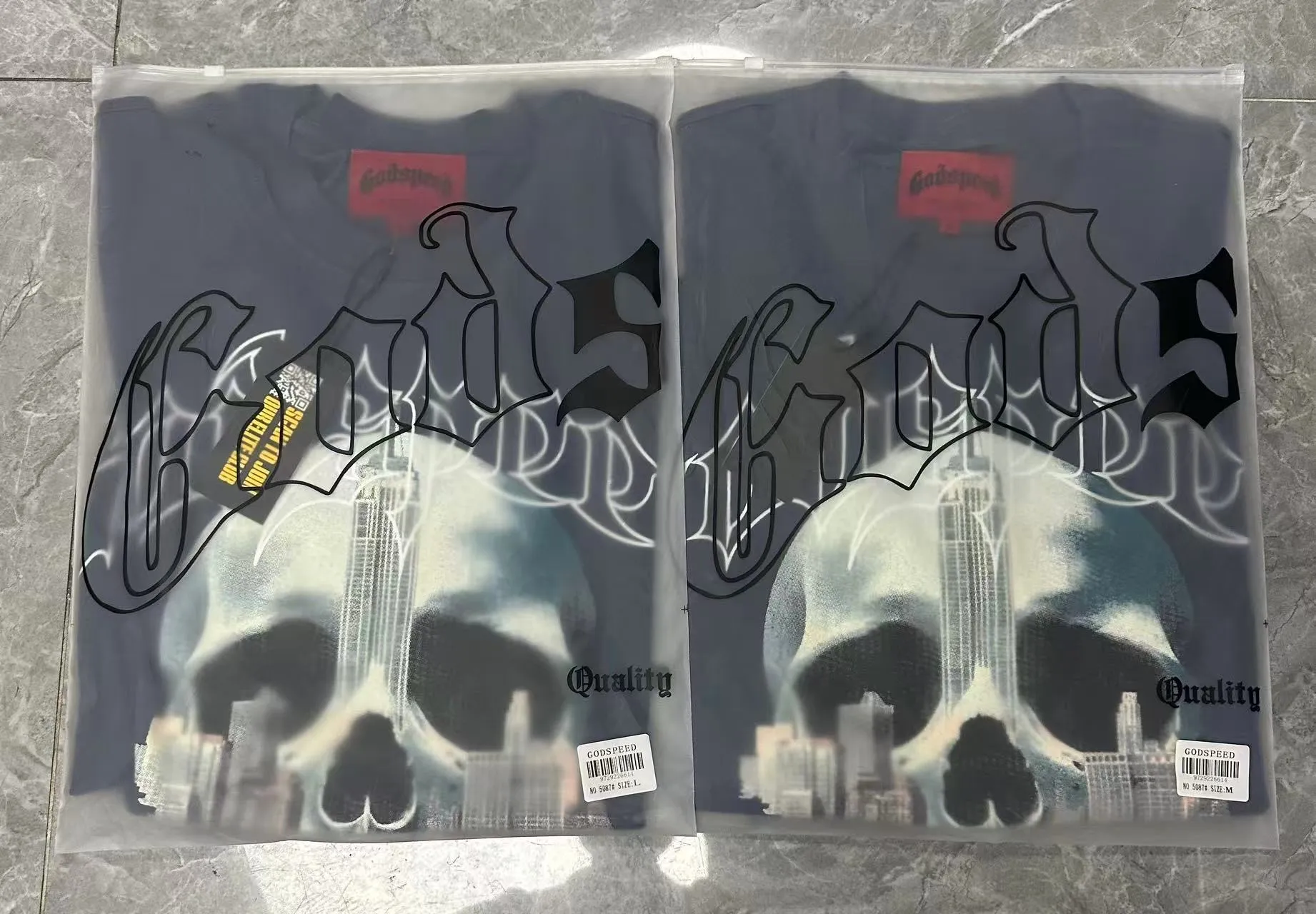 5087#seawater blue I P104 Godspeed cross-border American rock and roll street washed retro style short-sleeved T (craft printing) fabric (fabric) 32 combed double yarns 240 grams weight code number (size): S-M-L-XL color (colour): sea blue