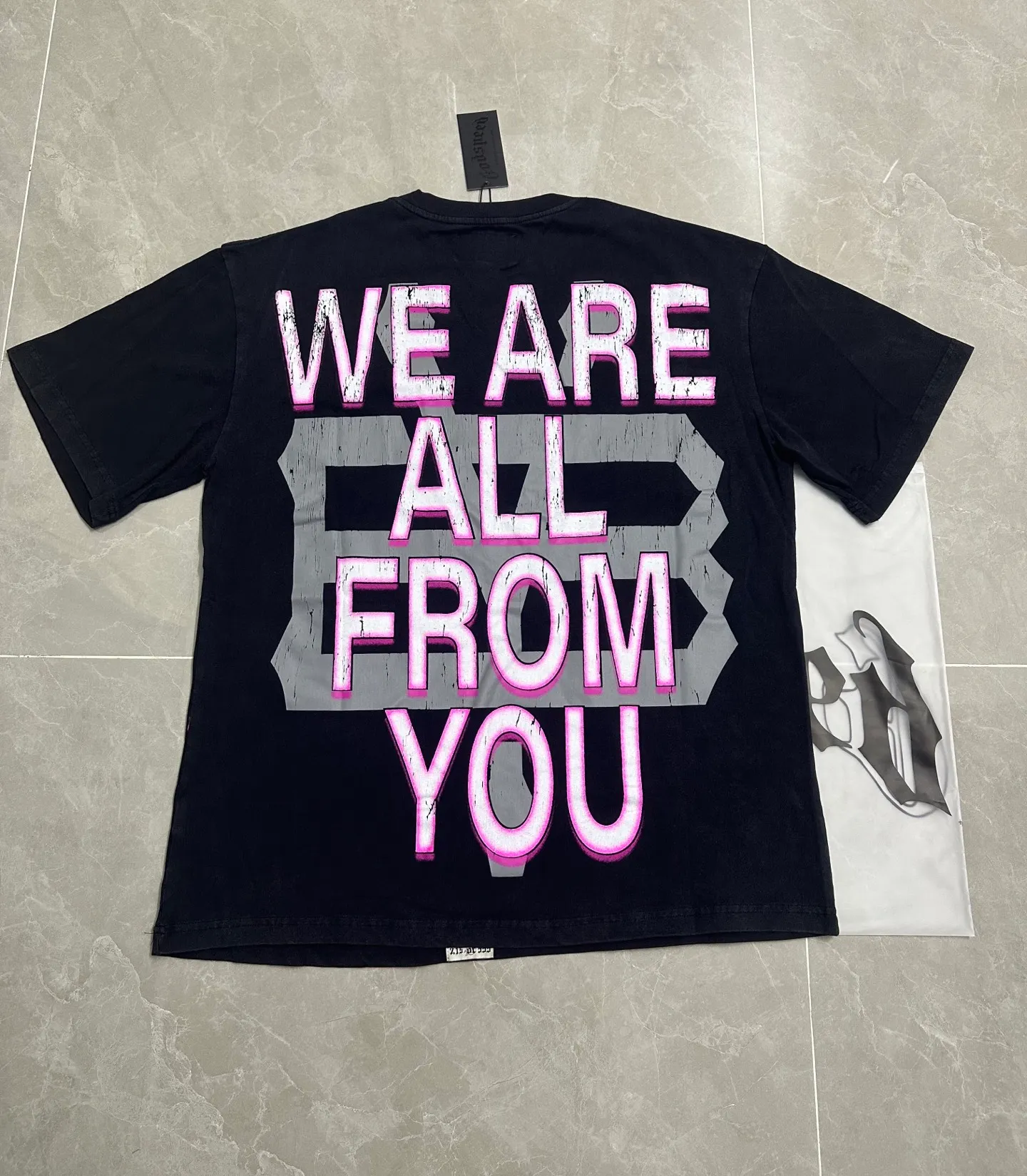 6307# washed retro black｜P116 Real shot in stock (American fashion niche) Godspeed cross-border American rock street washed retro style short-sleeved T (craft printing) Fabric (fabric): 32 counts combed double yarn 250 grams weight Size (size): S-M-L-XL Color (colour): washed black