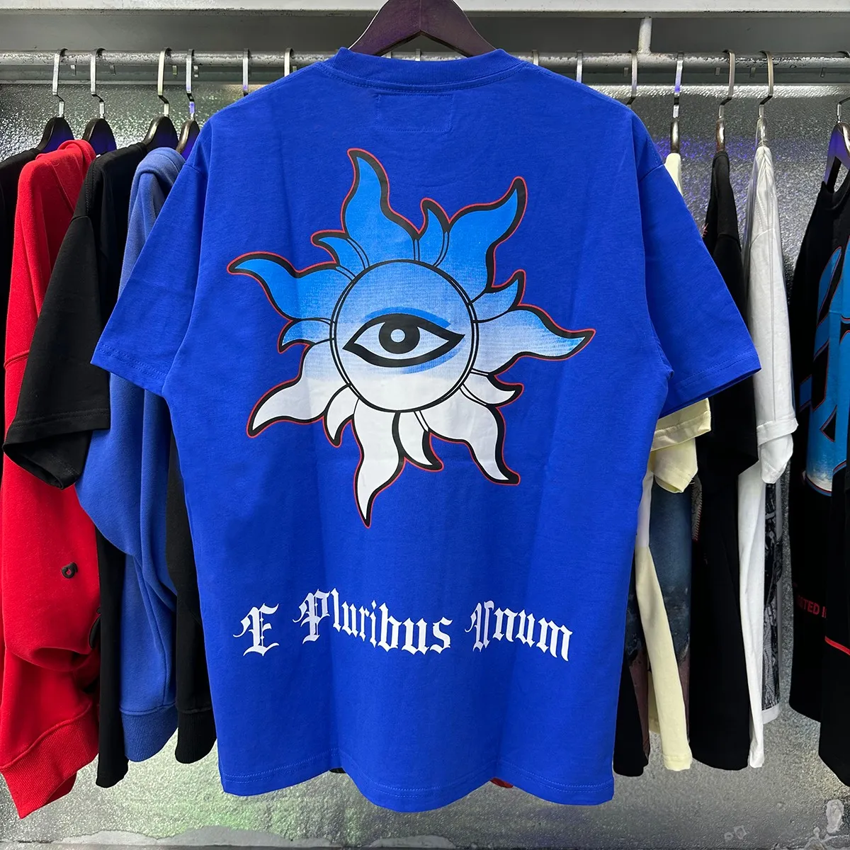 Actual photo, No. 7075, Mechao Godspeed supercar beach road printing high quality double yarn pure cotton casual short-sleeved T-shirt batch 110 Color: black, white, blue; Size: S M L XL