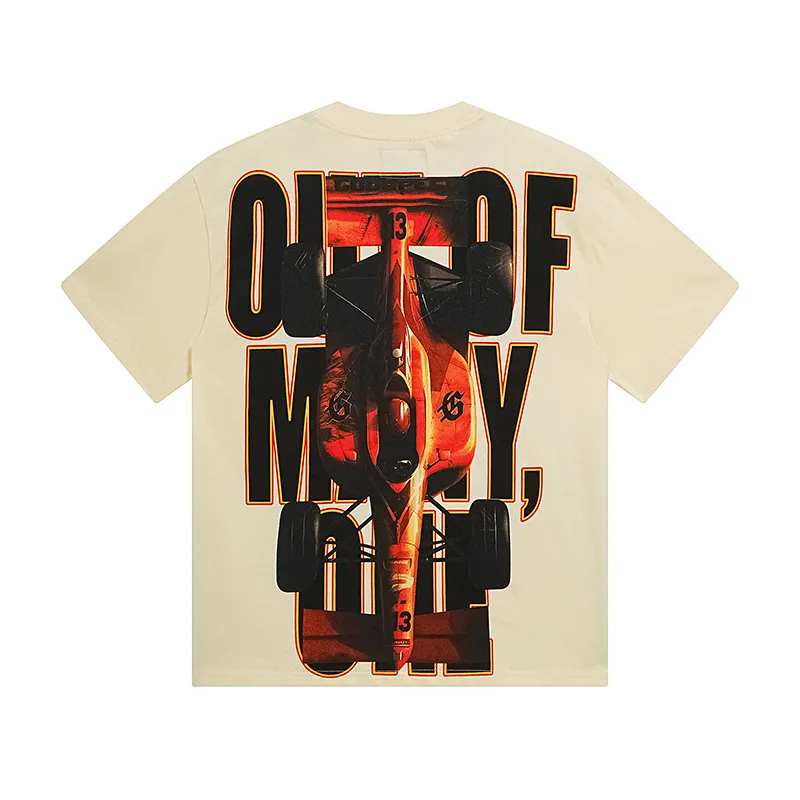 3131# P106 Real shot Godspeed American fashion rock street retro loose printed cotton short sleeves Fabric: 240g 32 count fine cotton double yarn pure cotton Color: apricot Size: S M L XL