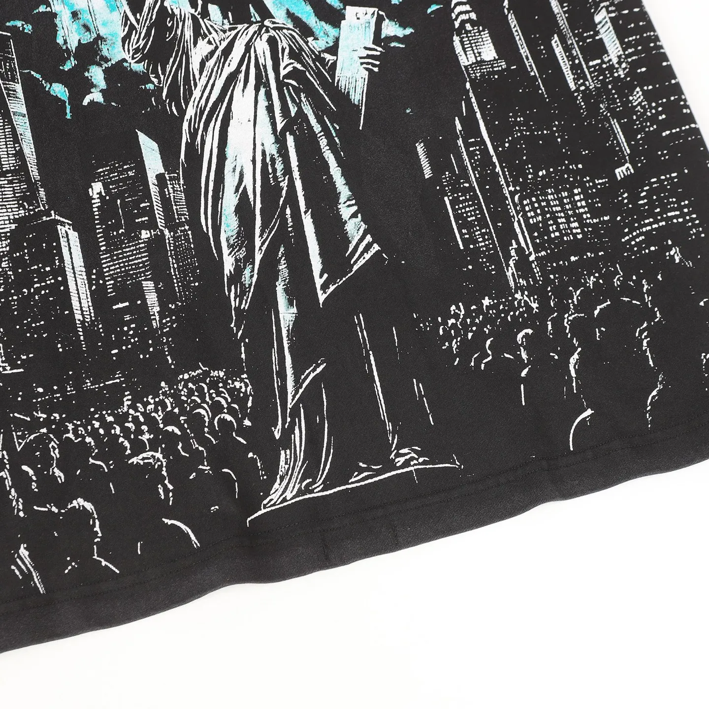 6099#washed black I P116 high-definition printing. soft touch Godspeed cross-border American rock and roll street washed retro style short-sleeved T (craft printing) fabric (fabric): 32 counts combed double yarn 250 grams weight code (size): S-M-L-XL color (colour): washed black 👉 👉 👉 👉