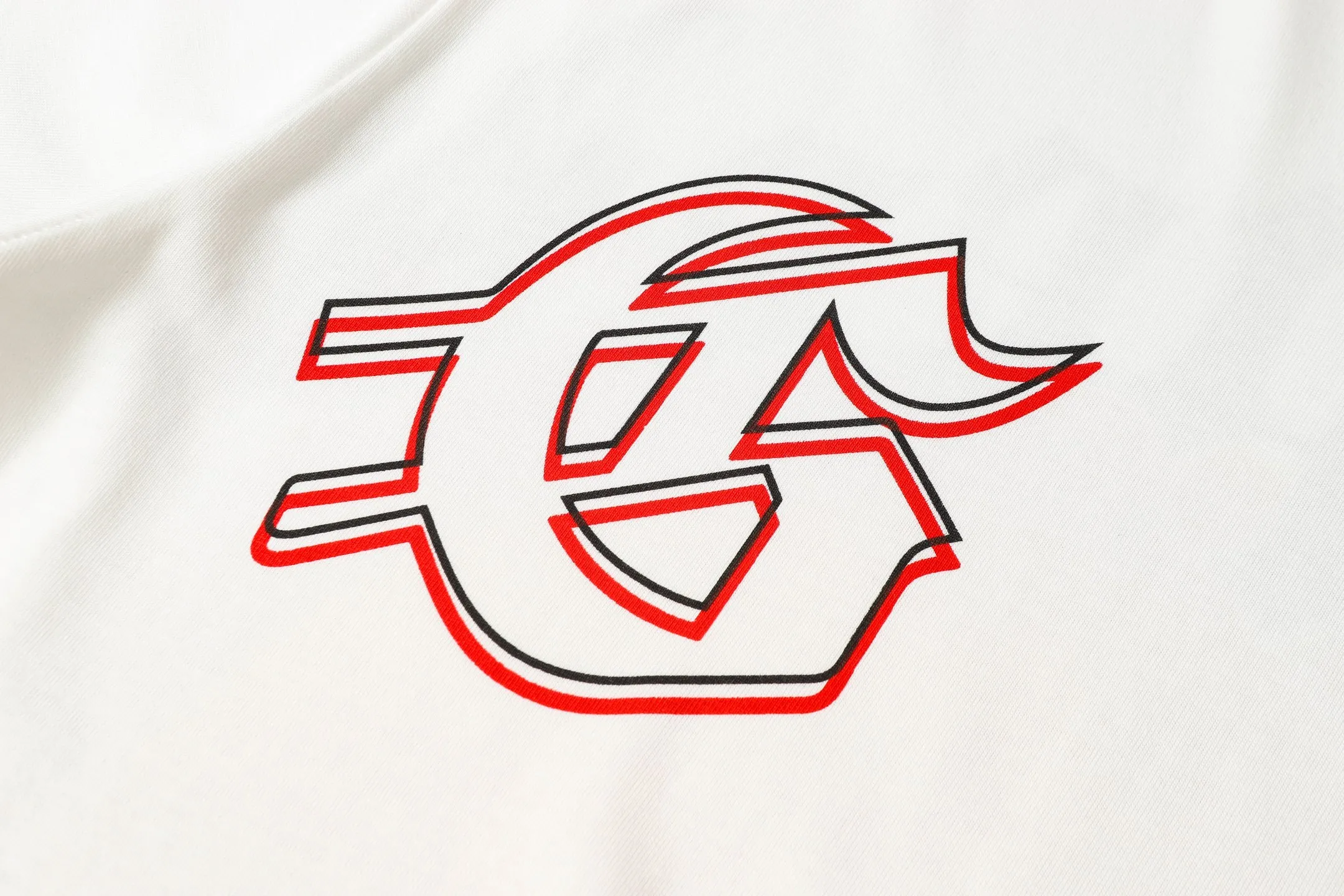 52💰5053#White Godspeed cross-border American rock and roll street washed retro style short-sleeved T (craft printing) fabric (fabric): 32 counts combed double yarn 240 grams weight code number (size): S-M-L-XL color (colour): white