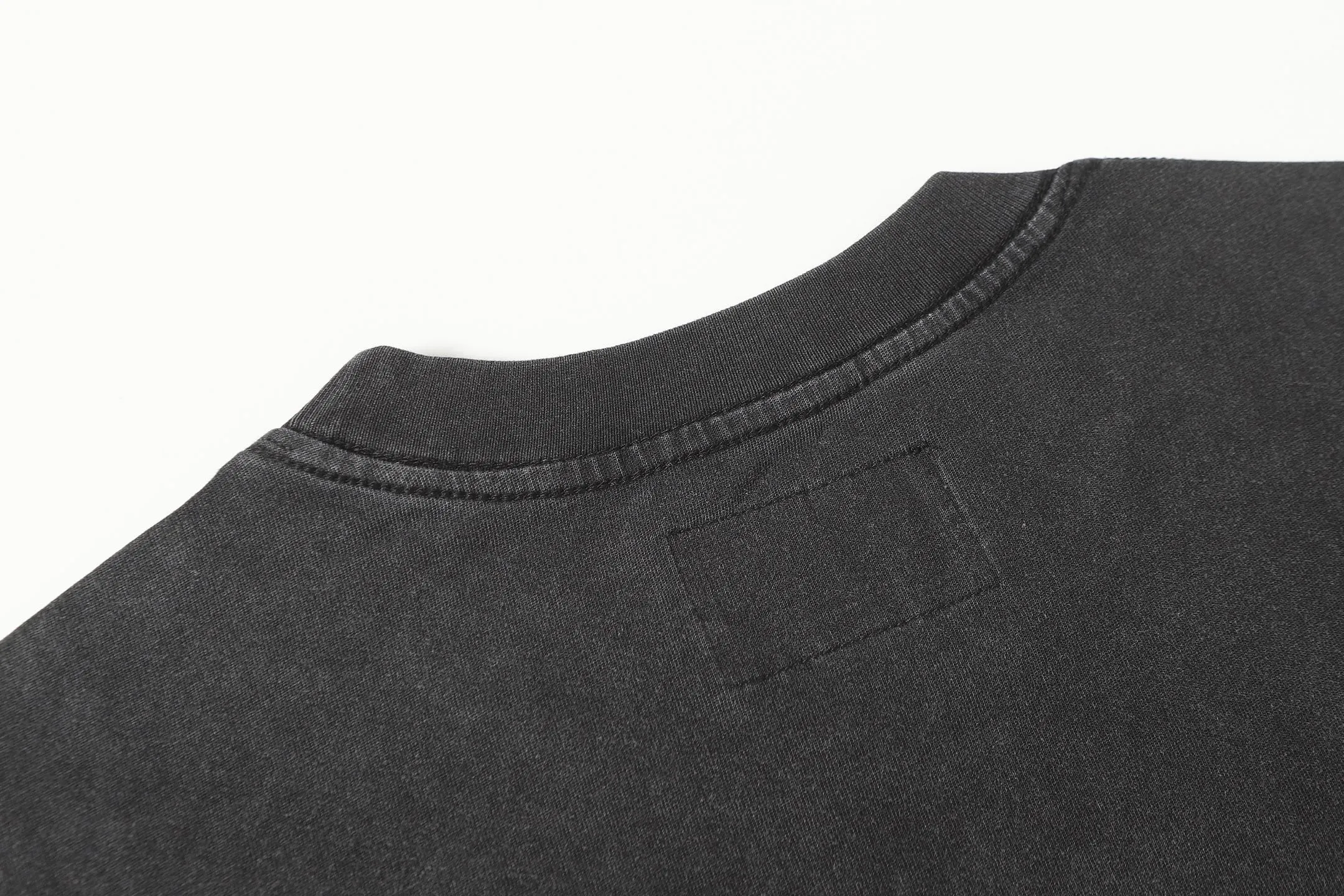 6090#washed black I P116 Godspeed cross-border American rock and roll street washed retro style short-sleeved T (craft printing) fabric (fabric): 32 count combed double yarn 250 grams weight code number (size): S-M-L-XL color (colour): washed black 👉