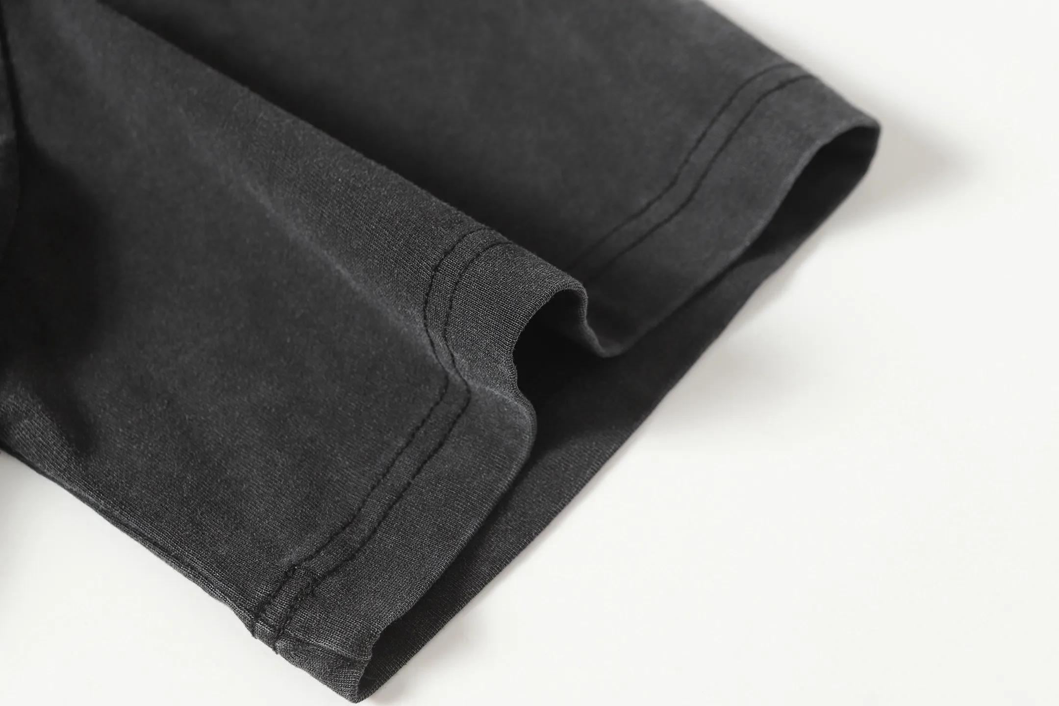 6090#washed black I P116 Godspeed cross-border American rock and roll street washed retro style short-sleeved T (craft printing) fabric (fabric): 32 count combed double yarn 250 grams weight code number (size): S-M-L-XL color (colour): washed black 👉