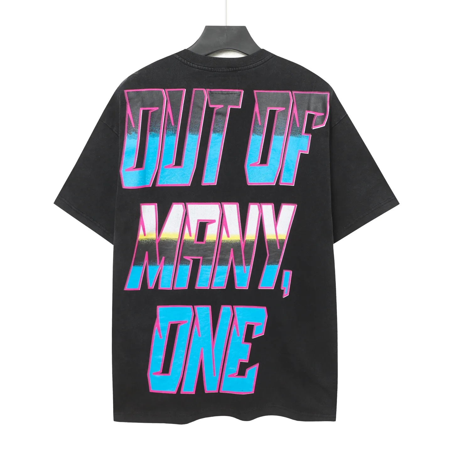 6080#washed black I P116 Godspeed cross-border American rock and roll street washed retro style short-sleeved T (craft printing) fabric (fabric): 32 count combed double yarn 250 grams weight code number (size): S-M-L-XL color (colour): washed black