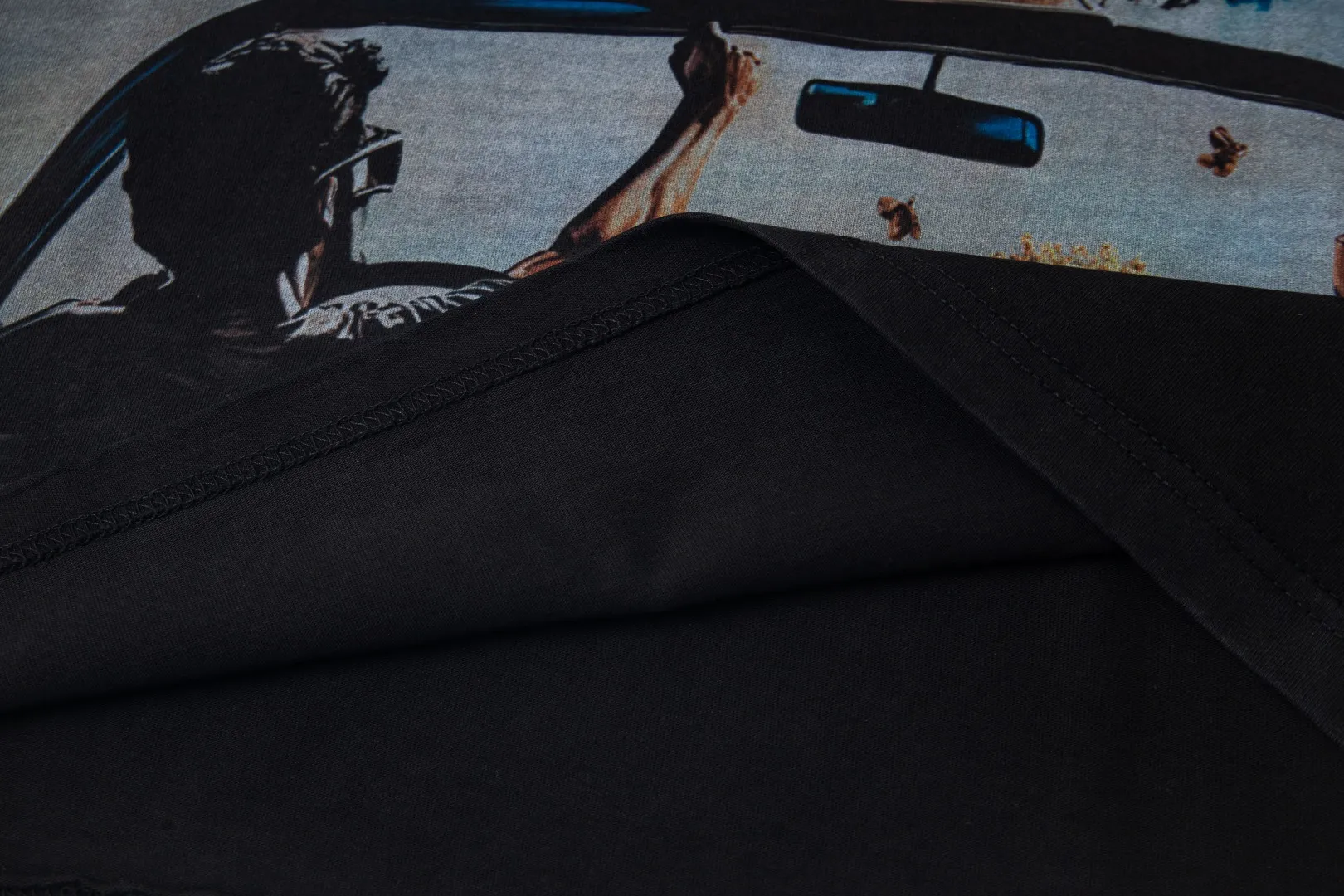 G31# GodSpeed ​​white ink direct spray washed short-sleeved S-XL size black (washed) P126 gray (washed) P126