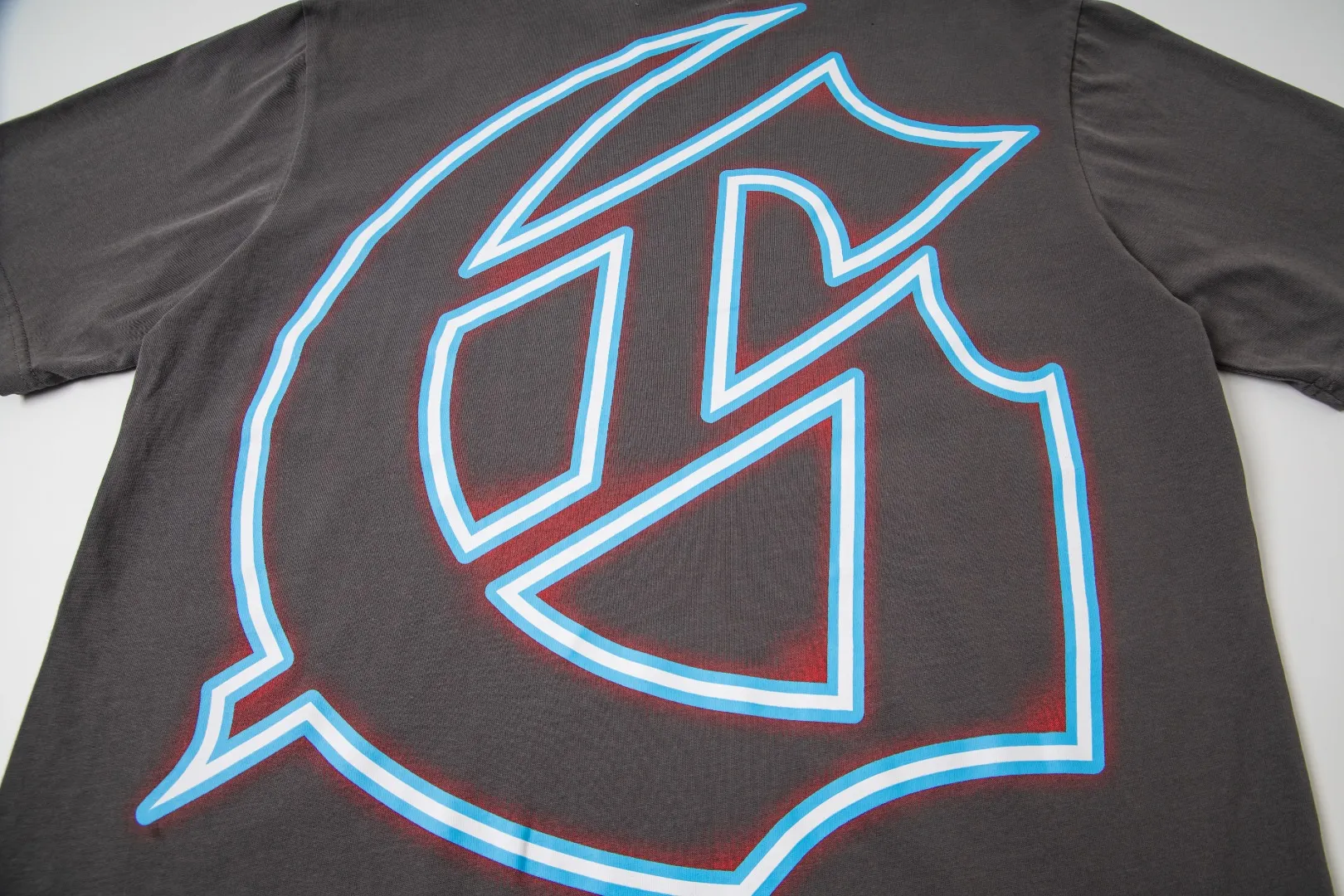 G31# GodSpeed ​​white ink direct spray washed short-sleeved S-XL size black (washed) P126 gray (washed) P126