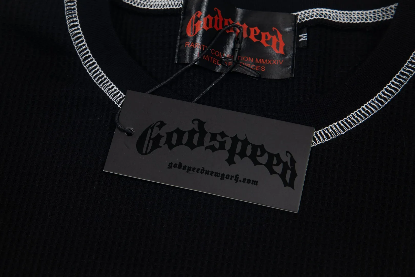 G61# GodSpeed ​​printed waffle long sleeve S-XL size black, apricot, white P130