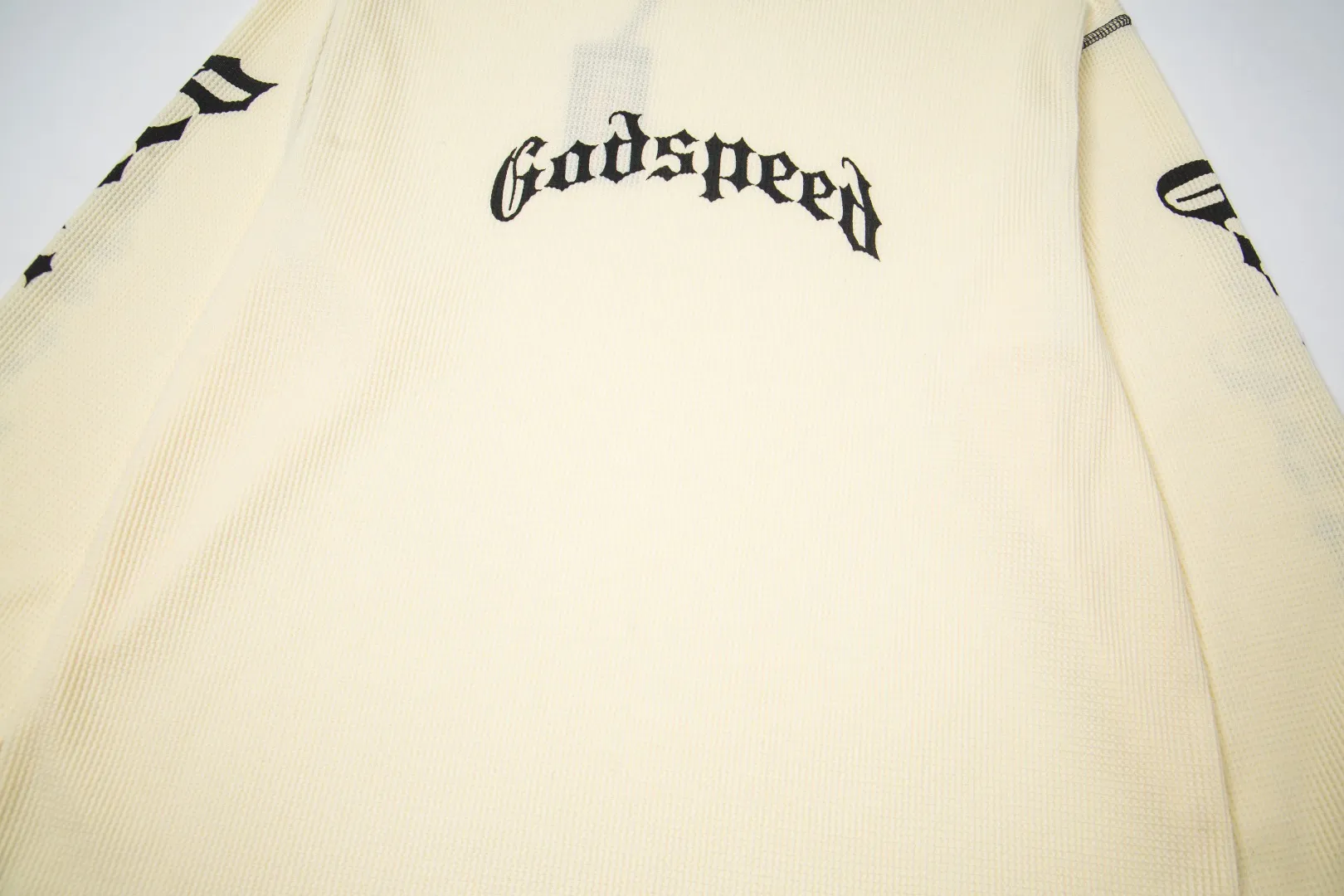 G61# GodSpeed ​​printed waffle long sleeve S-XL size black, apricot, white P130