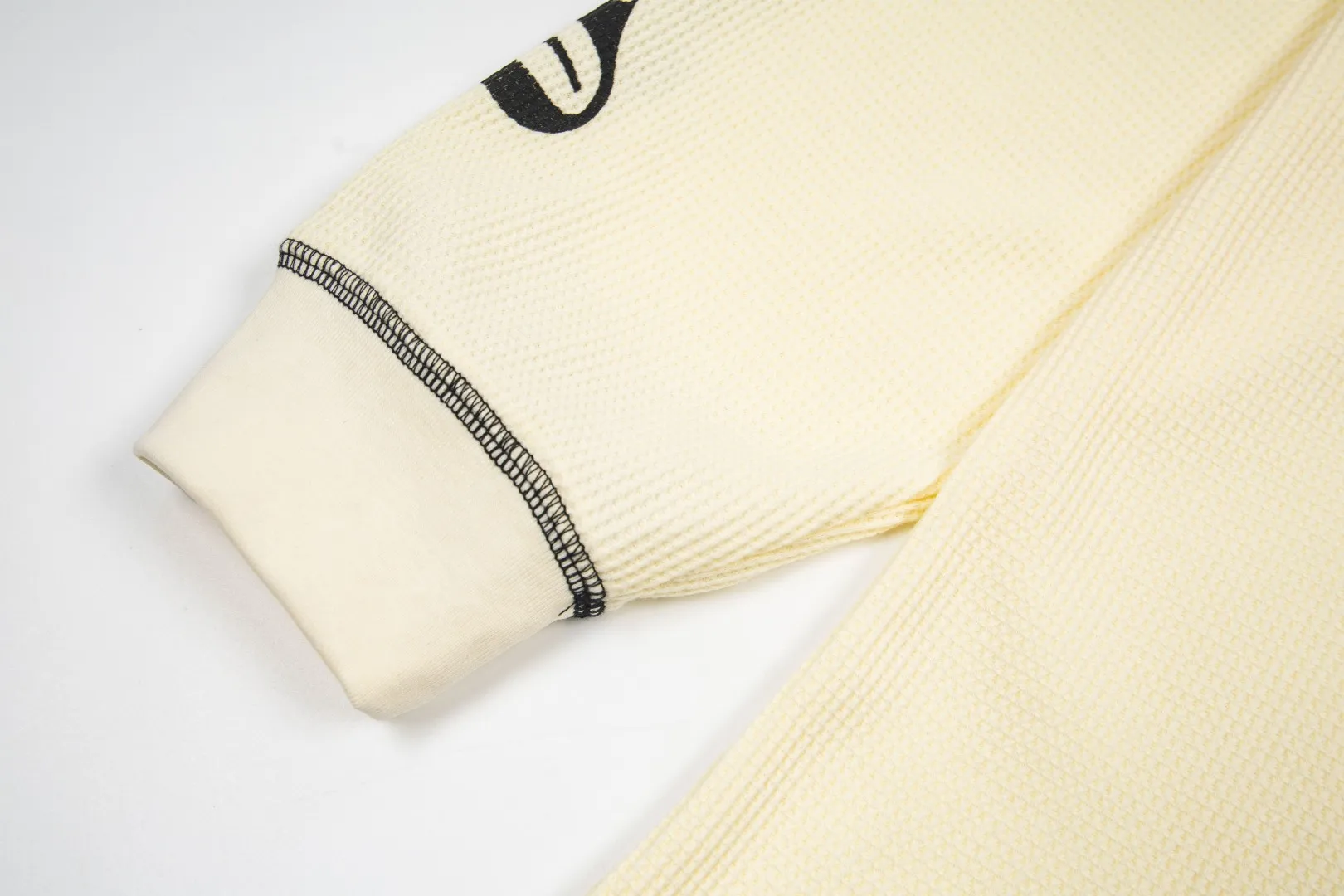 G61# GodSpeed ​​printed waffle long sleeve S-XL size black, apricot, white P130