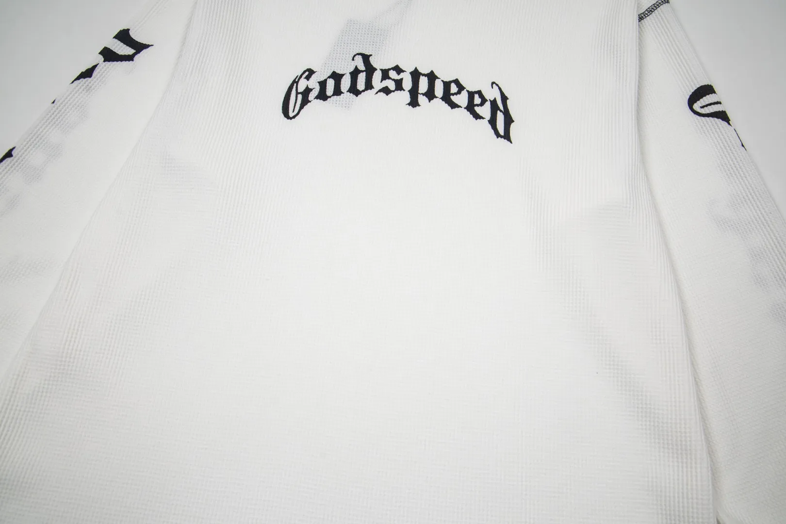 G61# GodSpeed ​​printed waffle long sleeve S-XL size black, apricot, white P130