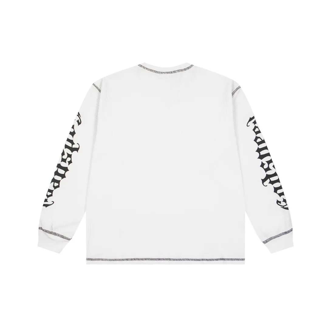 G61# GodSpeed ​​printed waffle long sleeve S-XL size black, apricot, white P130