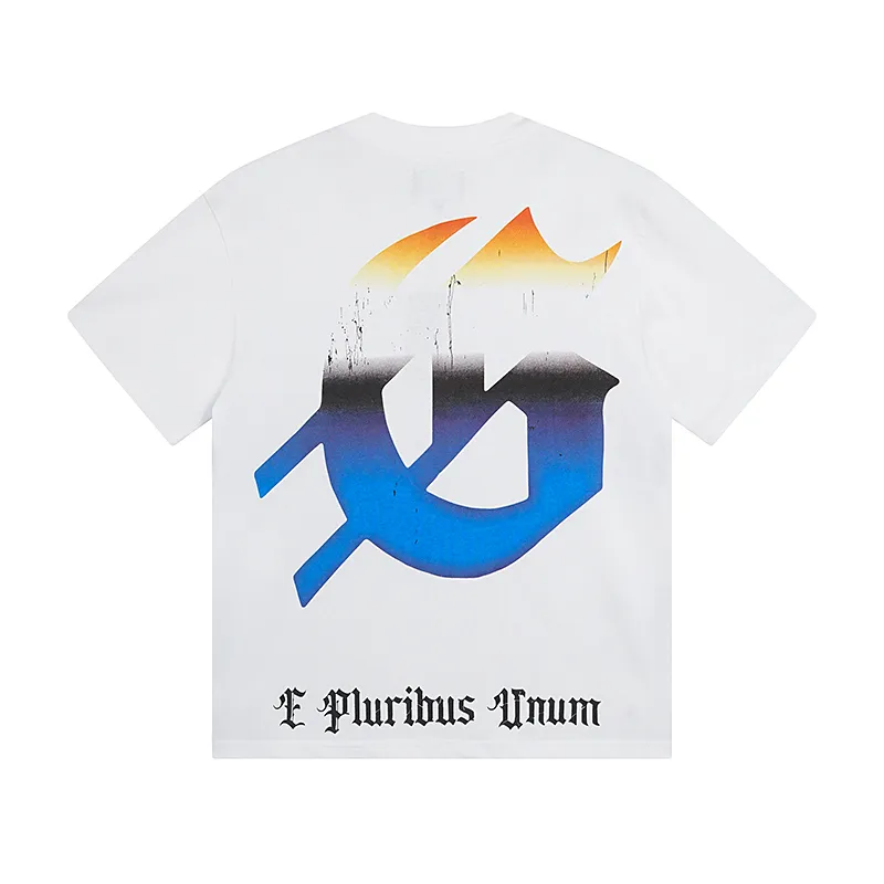 3005# P110 Real shot Godspeed American fashion rock street retro loose printed cotton short sleeves Fabric: 240g 32 count fine cotton double yarn pure cotton Color: off-white Size: S M L XL