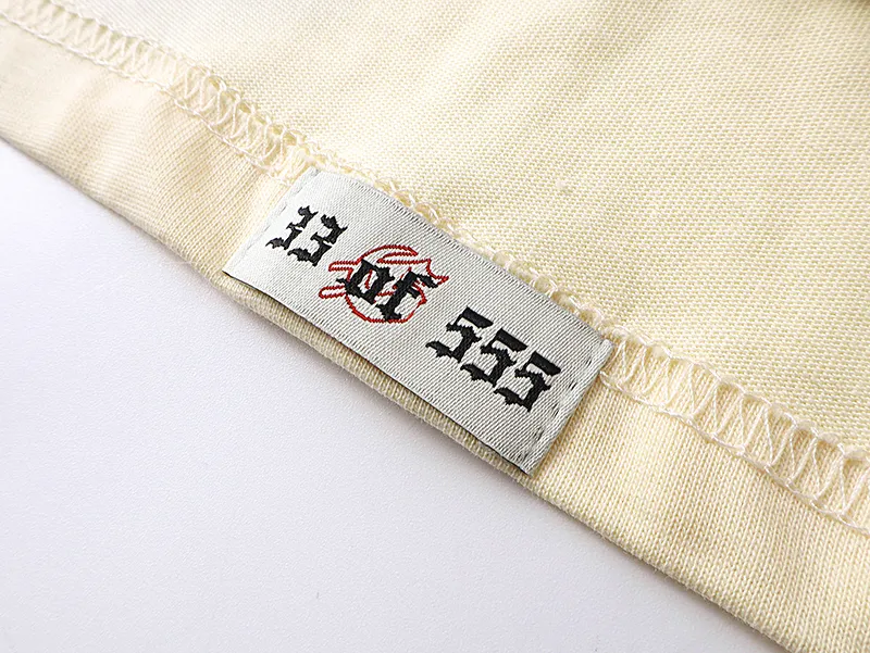 3008# P110 Real shot Godspeed American fashion rock street retro loose printed cotton short sleeves Fabric: 240g 32 count fine cotton double yarn pure cotton Color: apricot Size: S M L XL